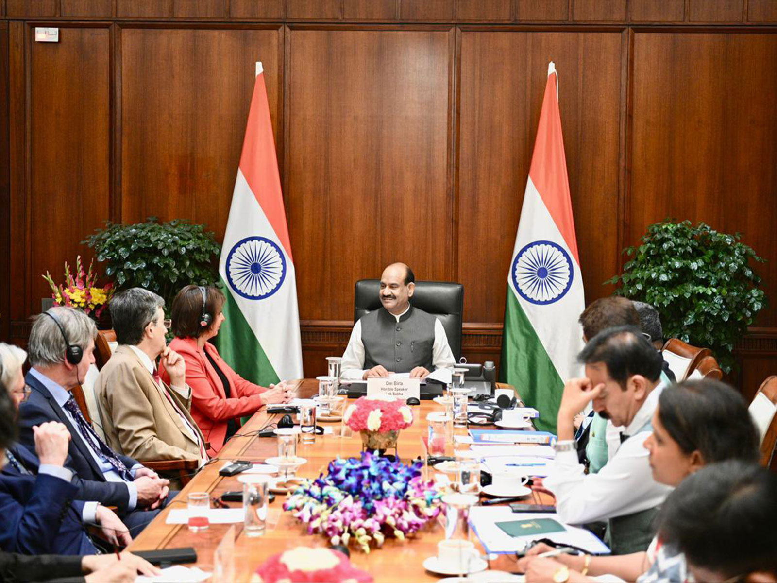 Lok Sabha Speaker Om Birla meets the France–India Parliamentary Friendship Group delegation at Parliament House. (Photo: X/@ombirlakota)