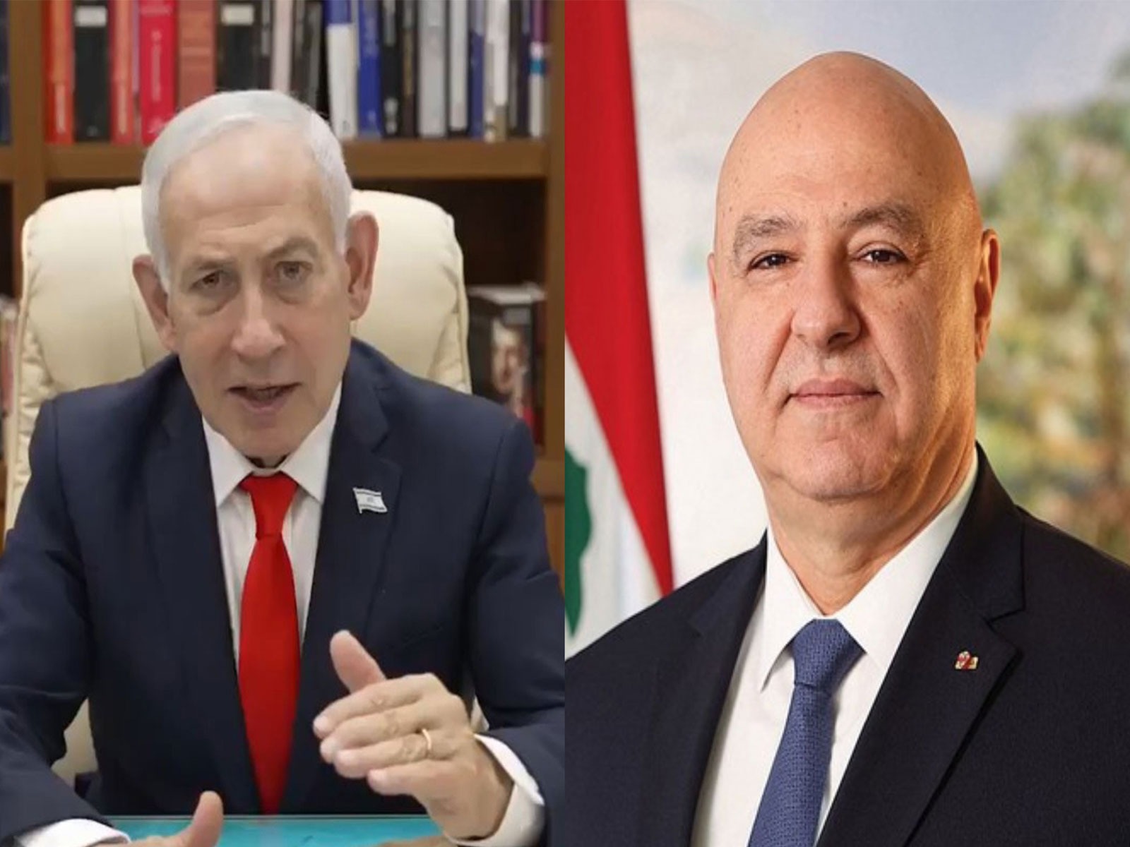 Israeli PM Benjamin Netanyahu (left) and Lebanese President Joseph Aoun (Photo/X@netanyahu/WAM) Israeli PM Benjamin Netanyahu (left) and Lebanese President Joseph Aoun (Photo/X@netanyahu/WAM)