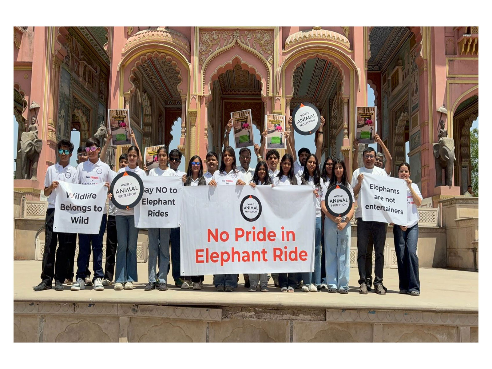 Save The Elephant Day protest by World Animal Protection at Patrika Gate in Jaipur on 16 April 2026 Photo credit: World Animal Protection