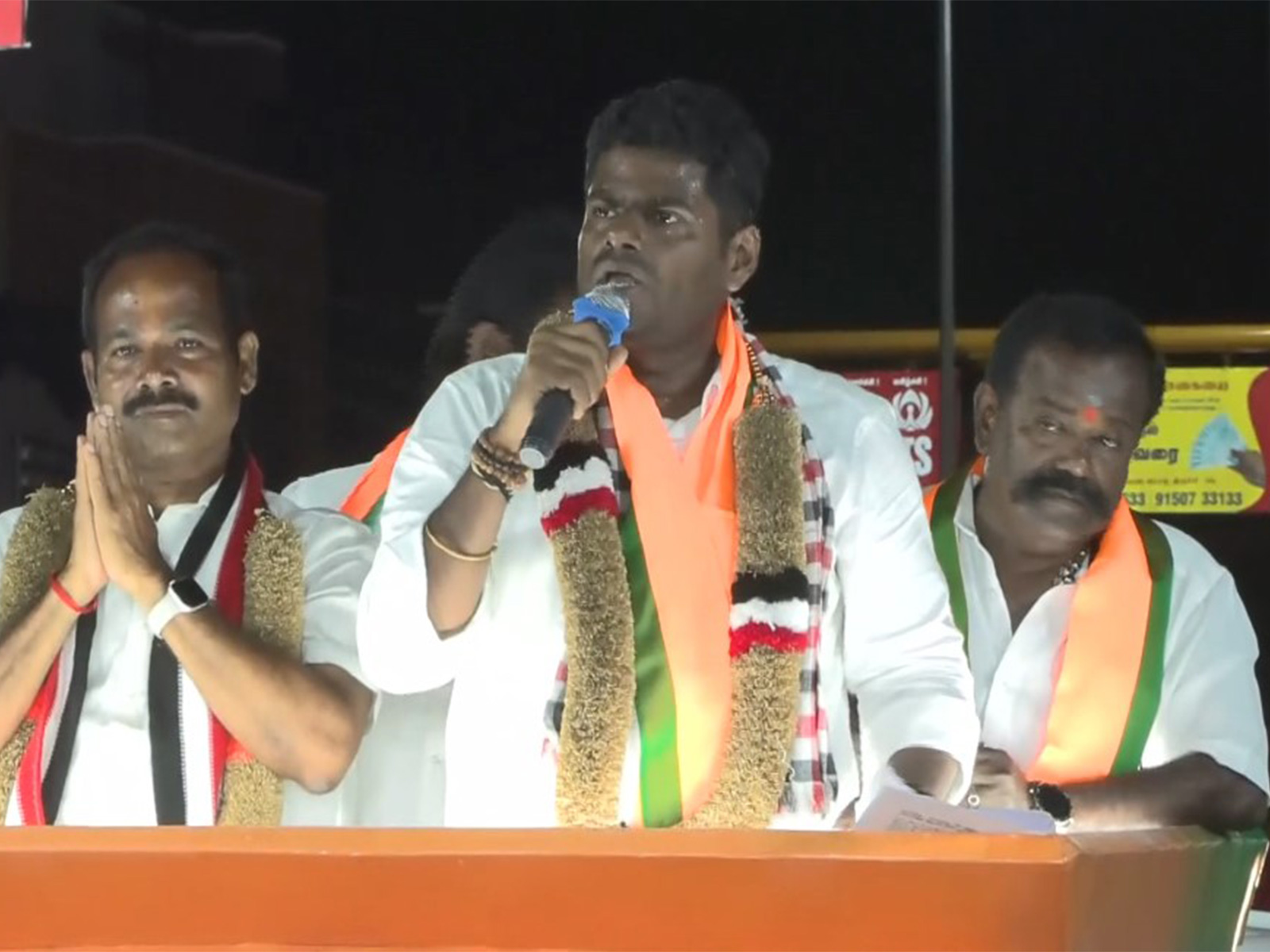 BJP leader K Annamalai campaigning for AIADMK candidate P Kumar (Photo/ANI) BJP leader K Annamalai campaigning for AIADMK candidate P Kumar (Photo/ANI)