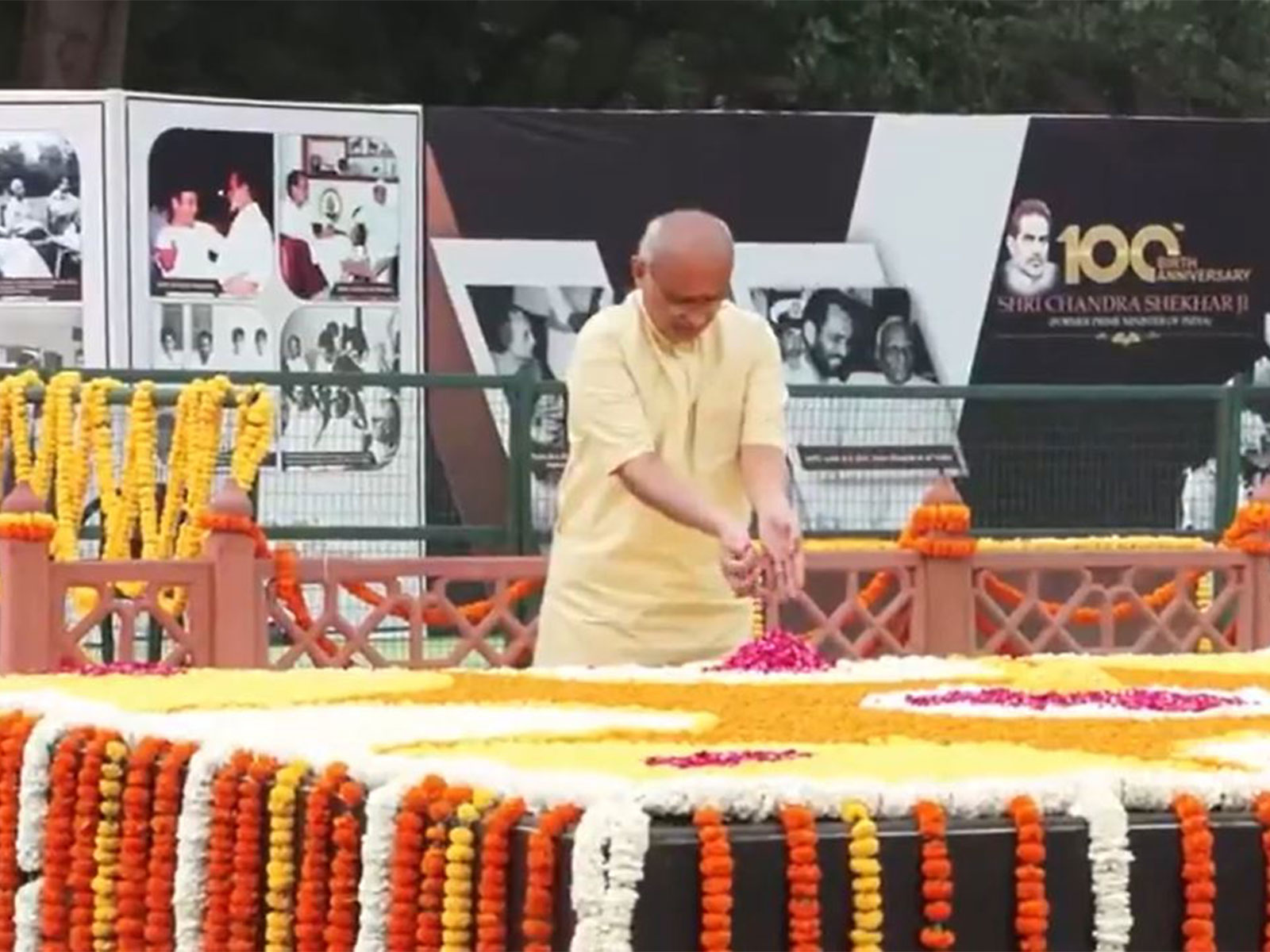 Vice President CP Radhakrishnan pays tribute to Chandra Shekhar on his birth anniversary (Photo/ANI) Vice President CP Radhakrishnan pays tribute to Chandra Shekhar on his birth anniversary (Photo/ANI)