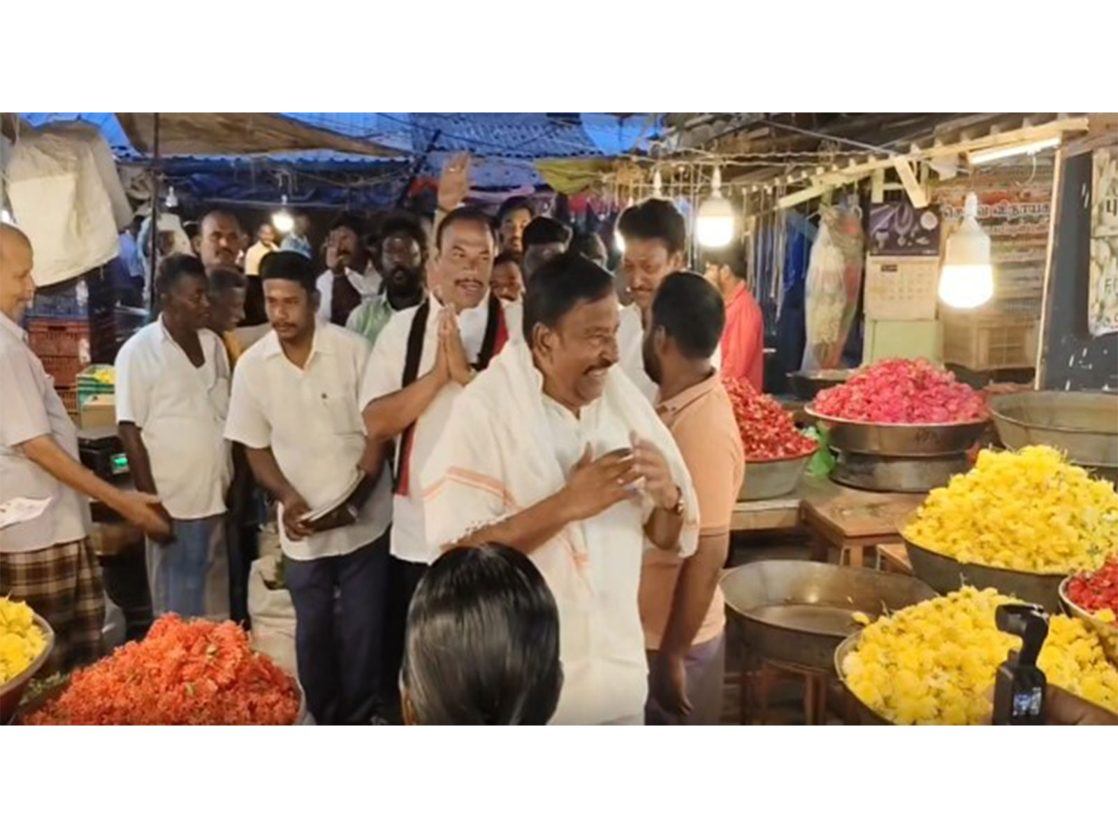 Tamil Nadu Ministers K.N. Nehru and Anbil Mahesh Poyyamozhi in Tiruchirappalli East constituency (Photo/ANI) Tamil Nadu Ministers K.N. Nehru and Anbil Mahesh Poyyamozhi in Tiruchirappalli East constituency (Photo/ANI)