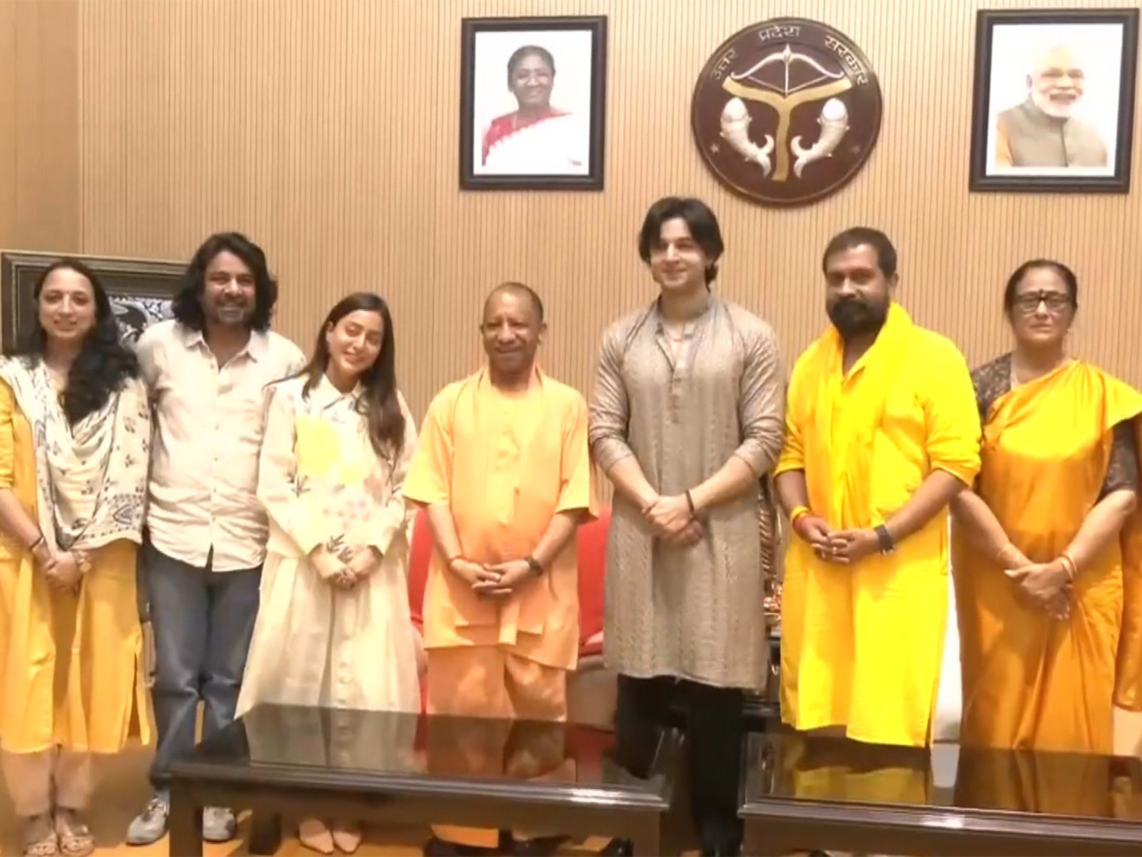 Cast and crew of the movie 'Krishnavataram Part 1: The Heart (Hridayam)' meet CM Yogi Adityanath