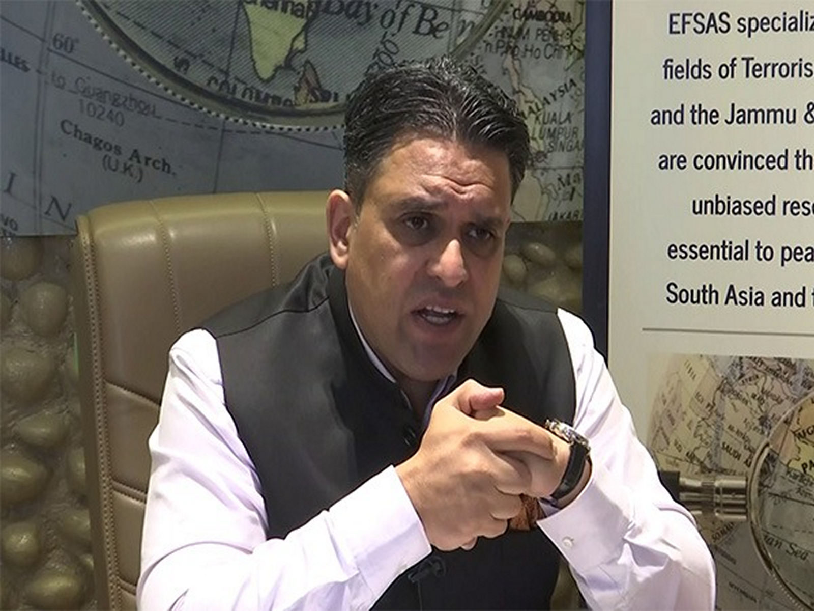  Kashmiri political activist and Director of the European Foundation for South Asian Studies (EFSAS), Junaid Qureshi. (Photo/ANI)