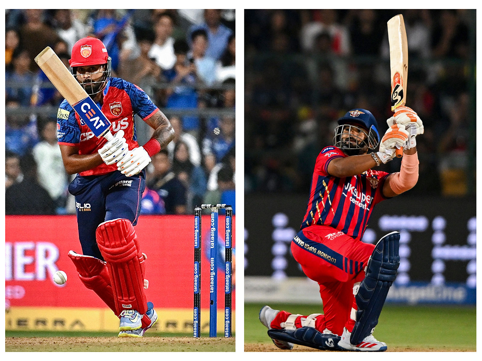 PBKS skipper Shreyas Iyer and LSG skipper Rishabh Pant. (Photo: ANI)