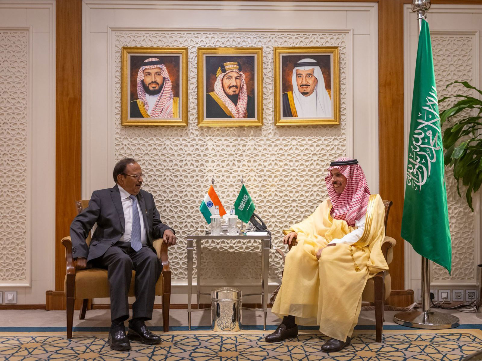 India's National Security Advisor, Ajit Doval, and Saudi Arabia's Foreign Minister, Prince Faisal bin Farhan (Photo: x/@IndianEmbRiyadh)