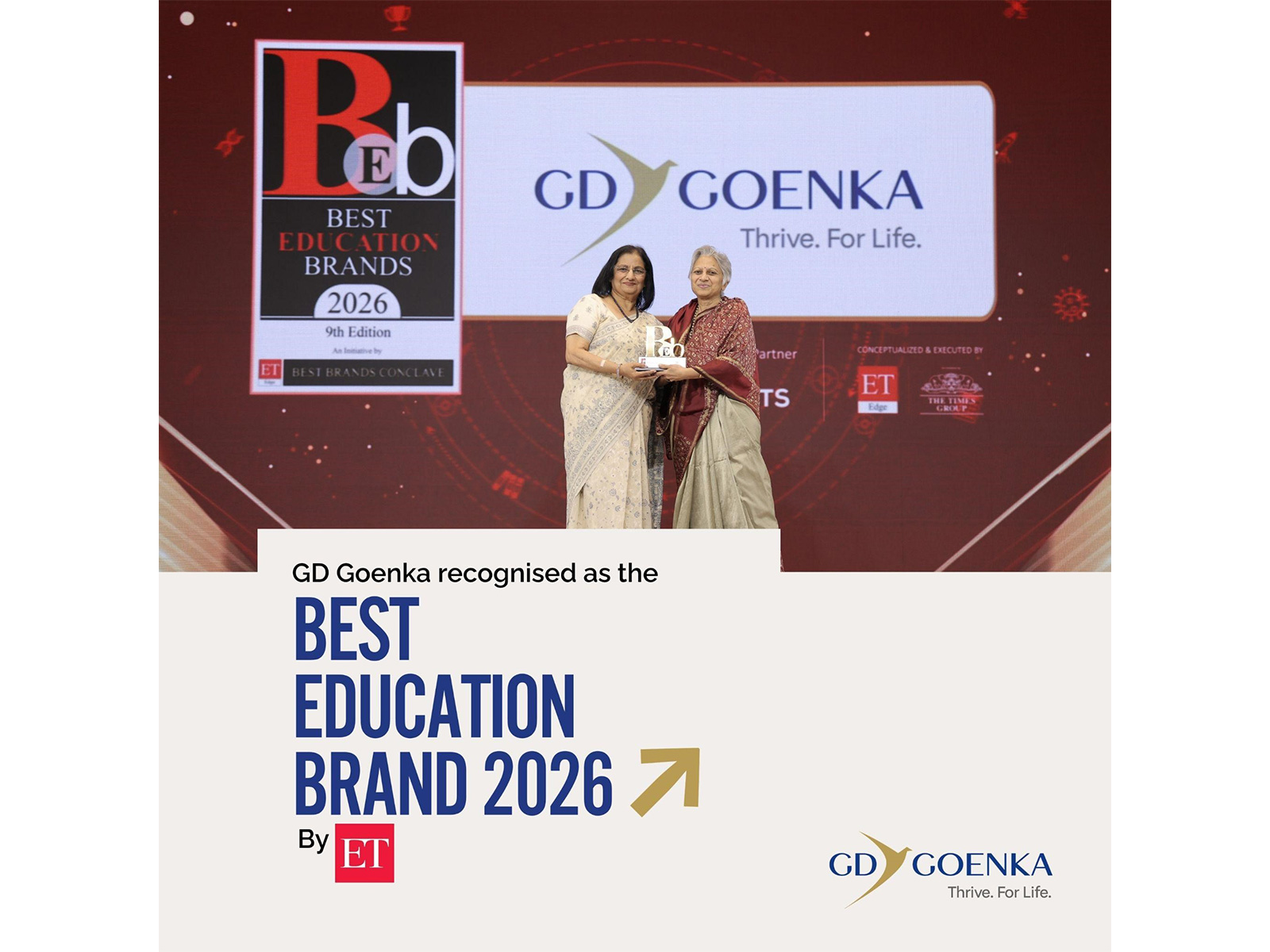 GD Goenka Recognised as ‘Best Education Brand 2026’ by ET Edge GD Goenka Recognised as ‘Best Education Brand 2026’ by ET Edge