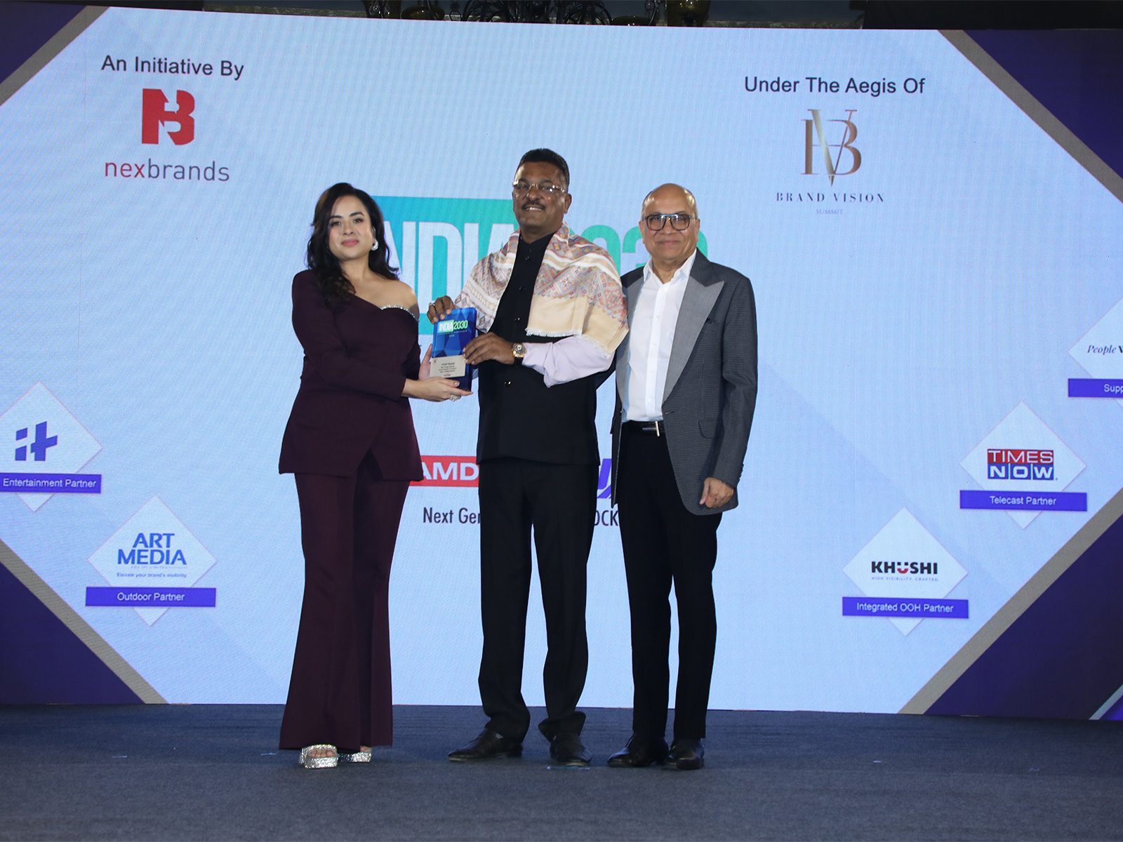 From L to R: Ms. Chandrika Maheshwari, Founder, India 2030 Leadership Conclave & Director, NexBrands Inc; Shri Pratap Sarnaik, Transport Minister, Maharashtra; Mr. Sharad Maheshwari, Chairman, NexBrands Inc. From L to R: Ms. Chandrika Maheshwari, Founder, India 2030 Leadership Conclave & Director, NexBrands Inc; Shri Pratap Sarnaik, Transport Minister, Maharashtra; Mr. Sharad Maheshwari, Chairman, NexBrands Inc.