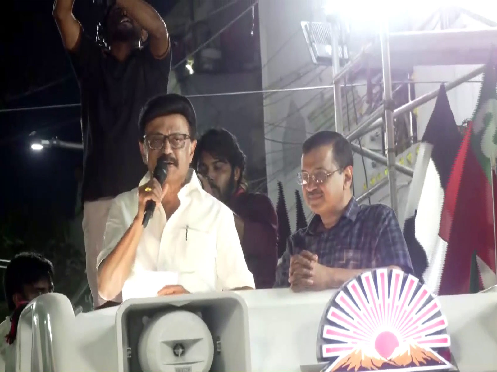 Tamil Nadu Chief Minister MK Stalin and Former Delhi CM Arvind Kejriwal (Photo/ANI)