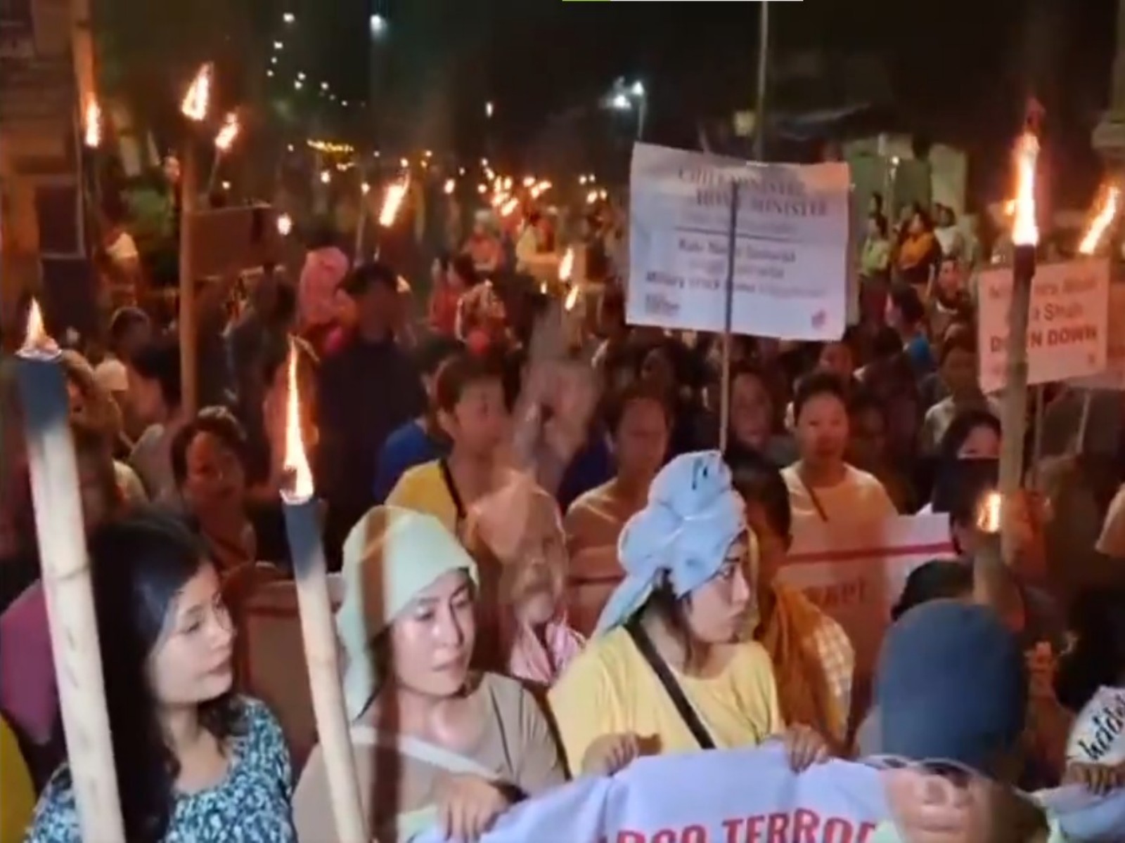 Protests continue in Imphal over Tronglaobi bomb attack (Photo/ANI)
