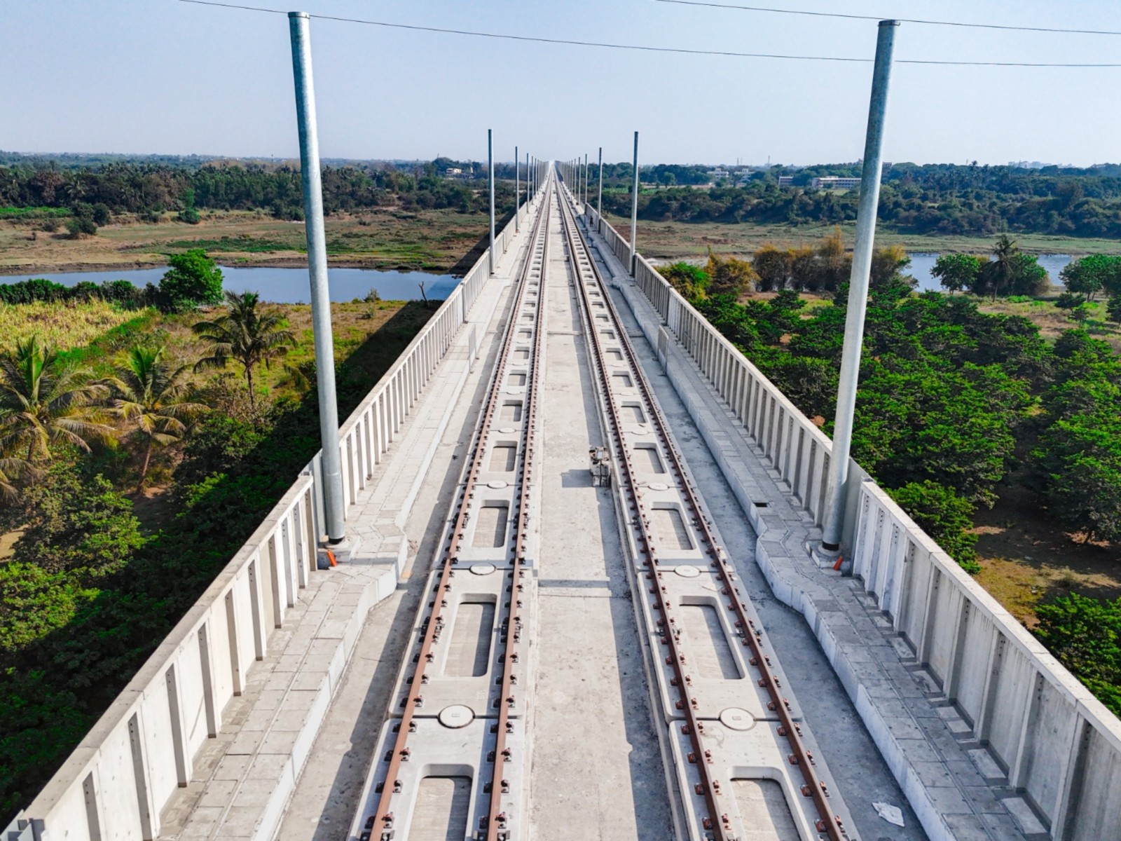 Mumbai-Ahmedabad Bullet Train project sees progress in track installation using Japanese J-slab system (Photo- NHSRCL) Mumbai-Ahmedabad Bullet Train project sees progress in track installation using Japanese J-slab system (Photo- NHSRCL)