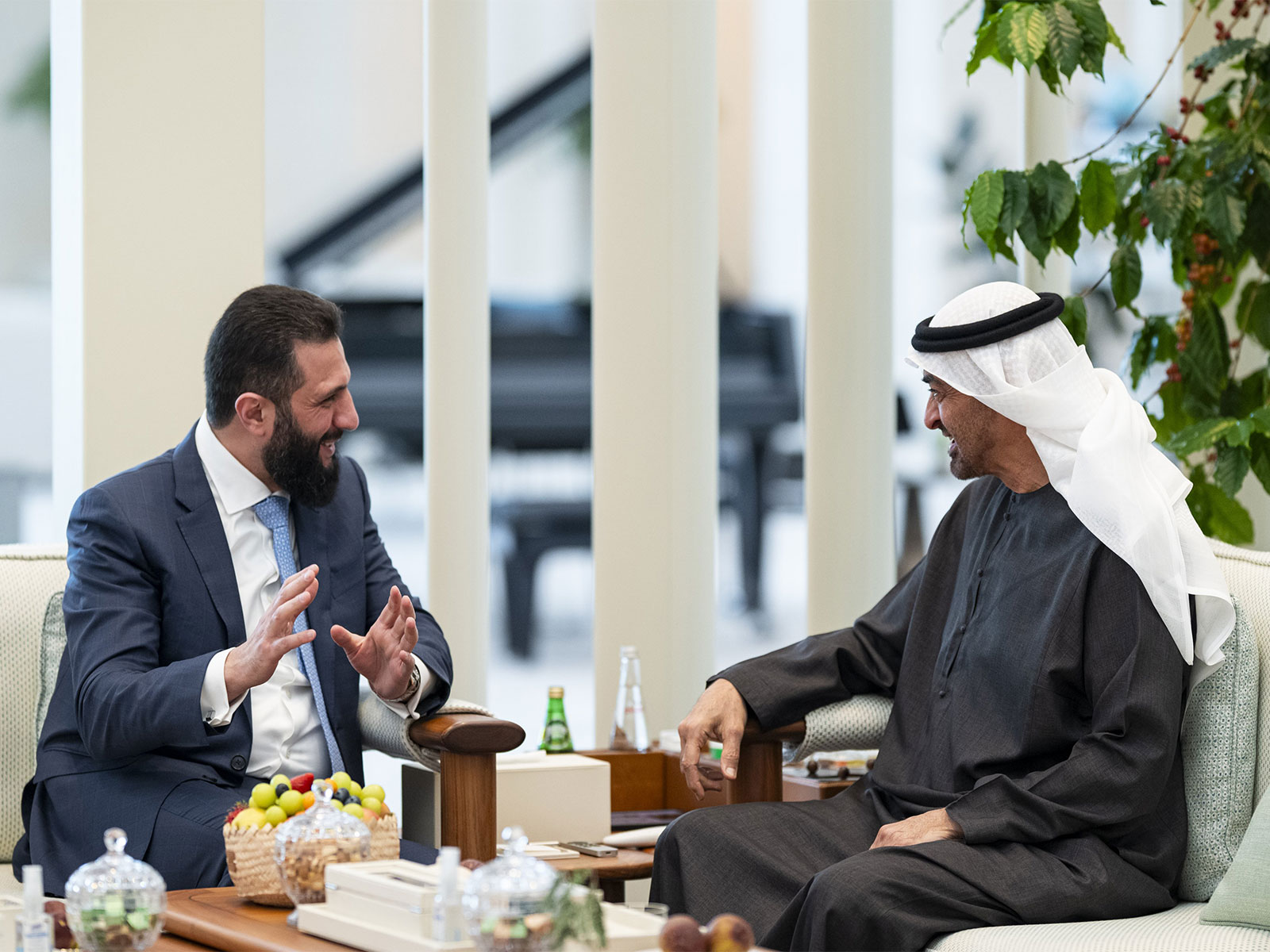 UAE President Sheikh Mohamed bin Zayed Al Nahyan and Ahmed Al-Sharaa, President of the Syrian Arab Republic (Photo/X@AH_AlSharaa) UAE President Sheikh Mohamed bin Zayed Al Nahyan and Ahmed Al-Sharaa, President of the Syrian Arab Republic (Photo/X@AH_AlSharaa)