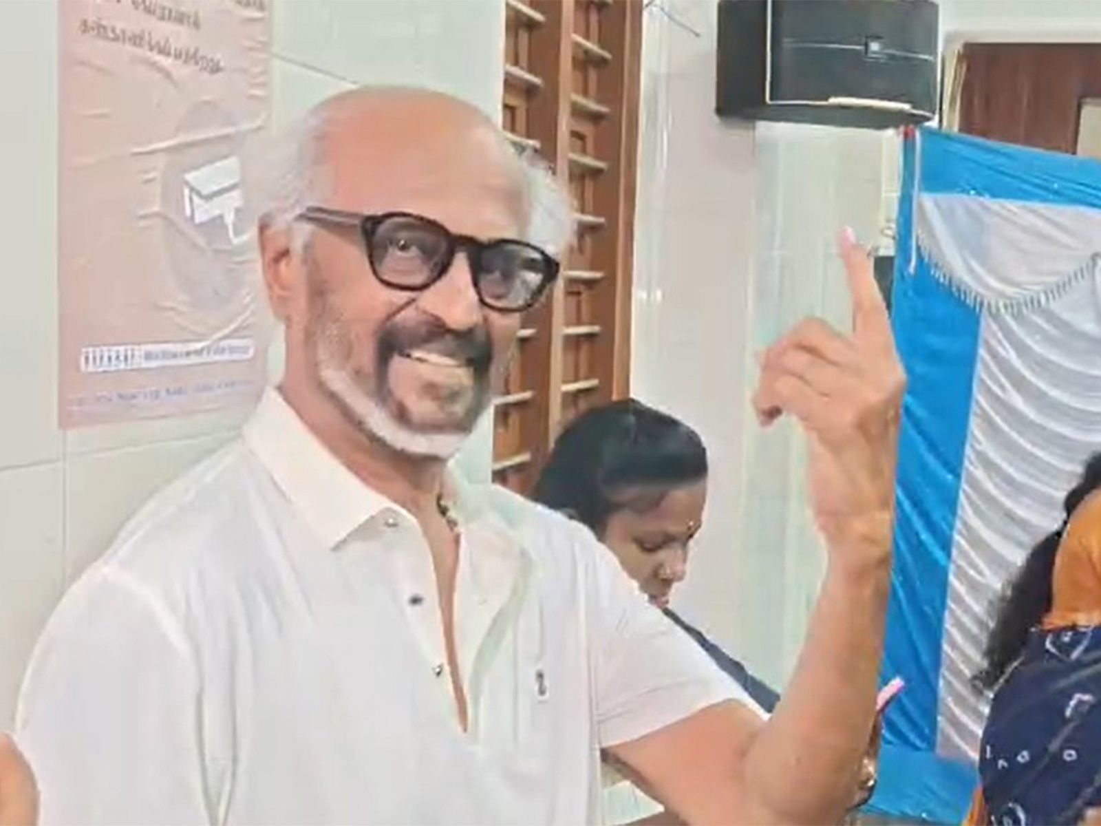 Rajinikanth casts vote (Photo/ANI) Rajinikanth casts vote (Photo/ANI)