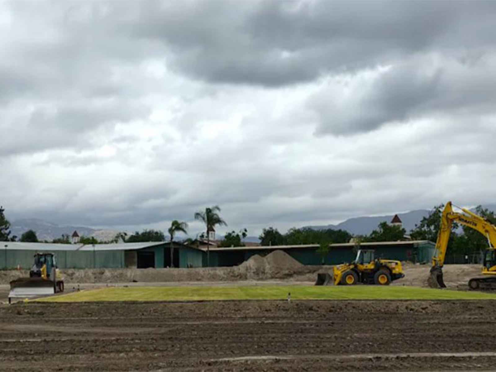 The construction work of cricket stadium at Pomona in Los Angeles. (Photo/ICC)