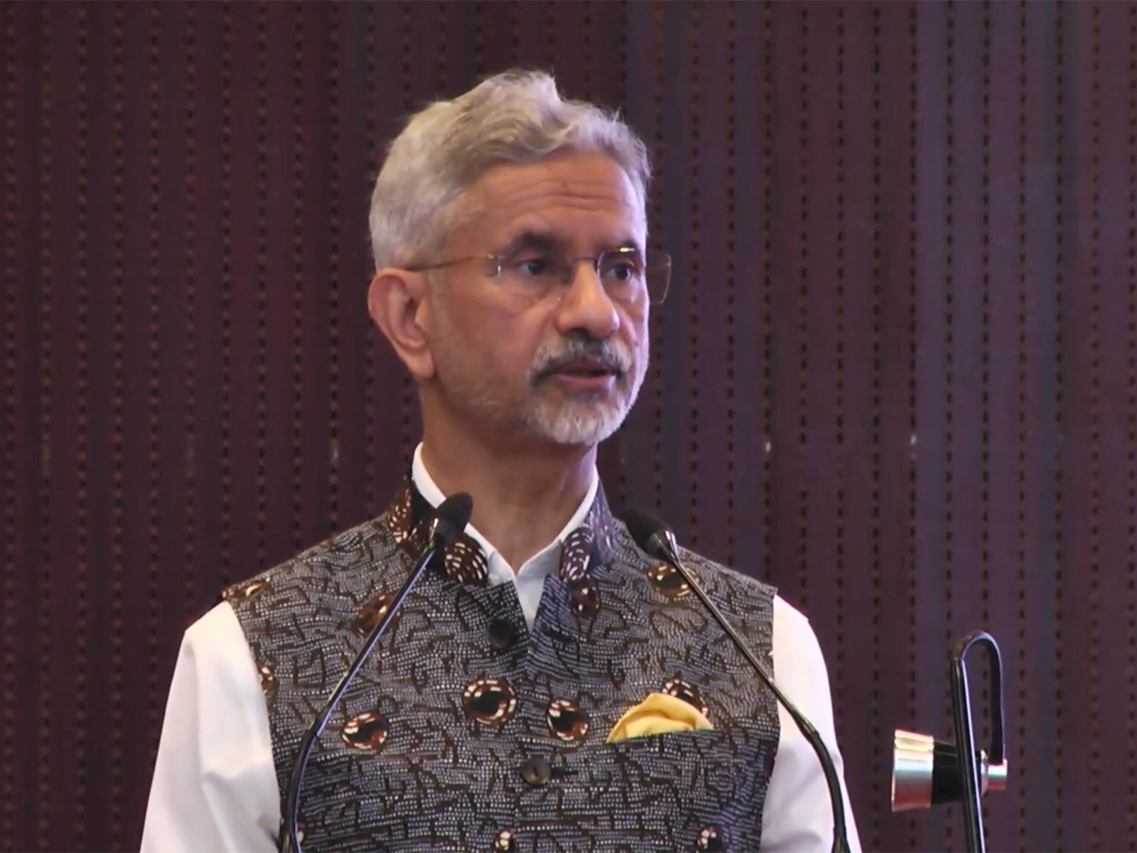 External Affairs Minister S Jaishankar speaking at the logo, theme and website of India-Africa Forum Summit-IV (Photo/X/@DrSJaishankar) External Affairs Minister S Jaishankar speaking at the logo, theme and website of India-Africa Forum Summit-IV (Photo/X/@DrSJaishankar)