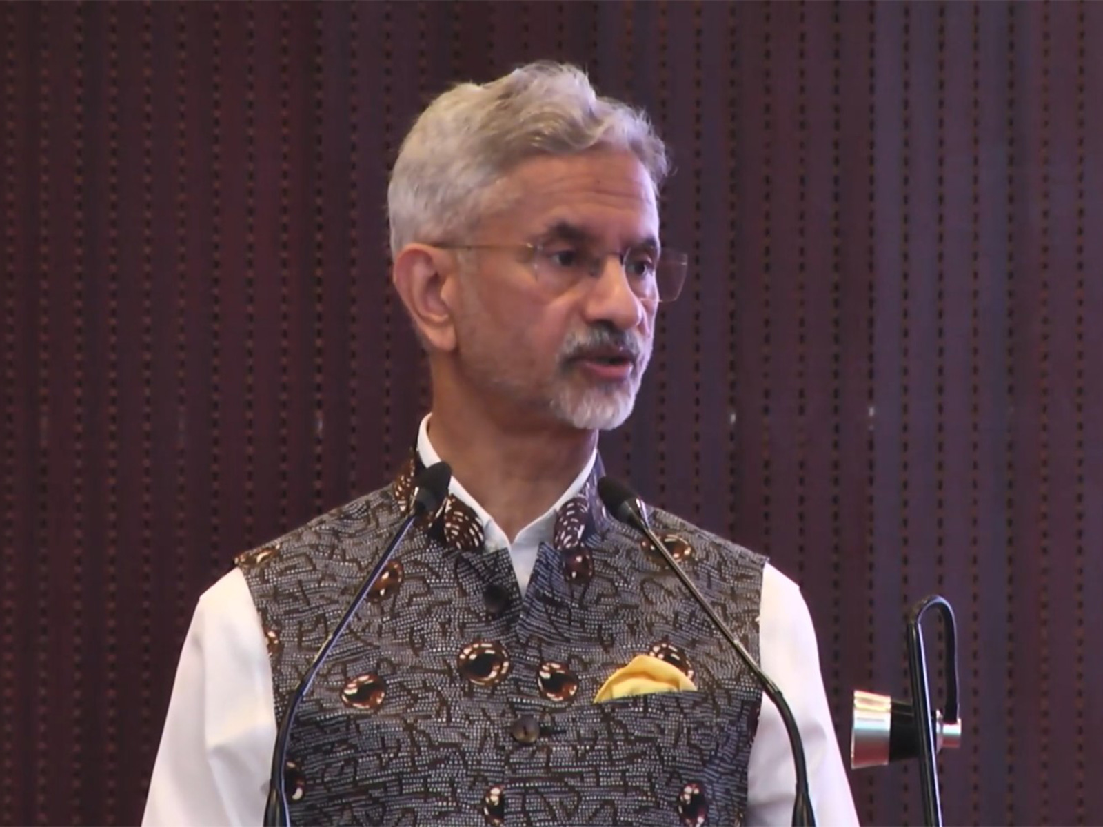 External Affairs Minister S Jaishankar speaking at the logo, theme and website of India-Africa Forum Summit-IV (Photo/X/@DrSJaishankar) External Affairs Minister S Jaishankar speaking at the logo, theme and website of India-Africa Forum Summit-IV (Photo/X/@DrSJaishankar)