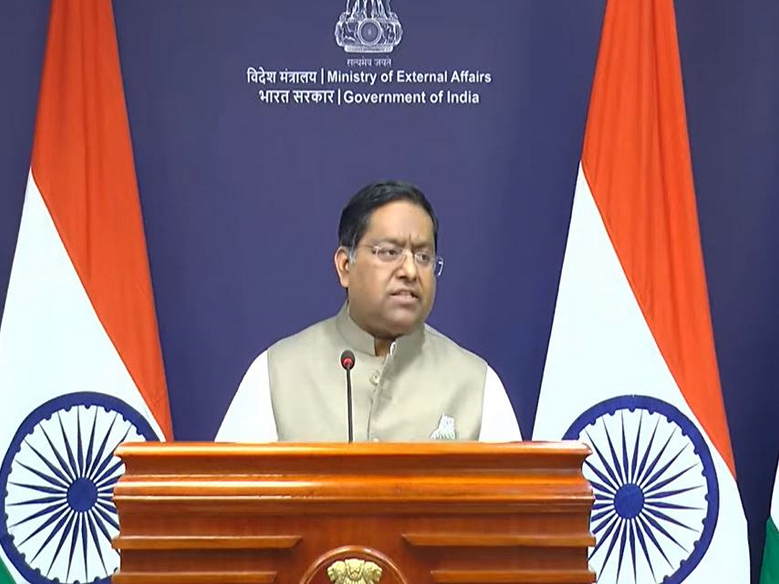 MEA spokesperson Randhir Jaiswal (Photo/Youtube@MEAIndia) MEA spokesperson Randhir Jaiswal (Photo/Youtube@MEAIndia)