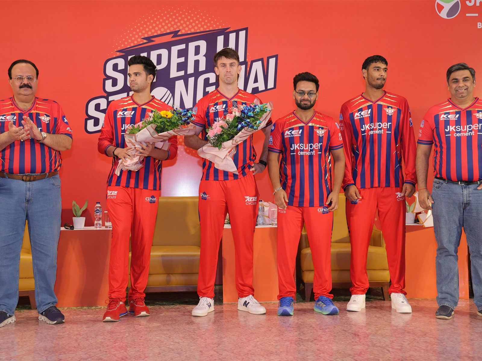 Lucknow Super Giants players at the meet up. (Photo: JK Cement)