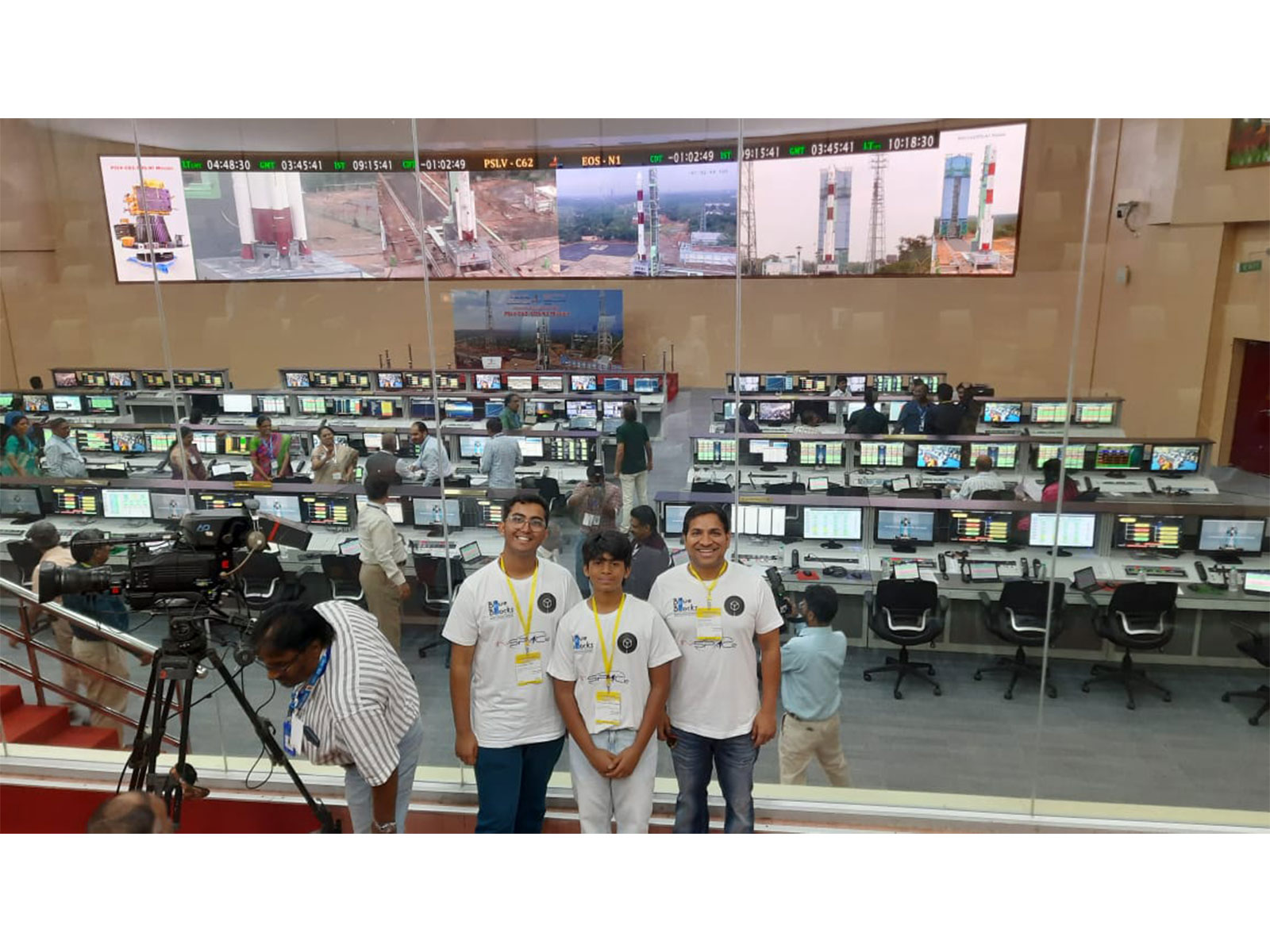 Blue Blocks Montessori School students and founder Pavan Goyal at ISRO Mission Control during the PSLV-C62launch of their student-built satellite, January 2026 Blue Blocks Montessori School students and founder Pavan Goyal at ISRO Mission Control during the PSLV-C62launch of their student-built satellite, January 2026