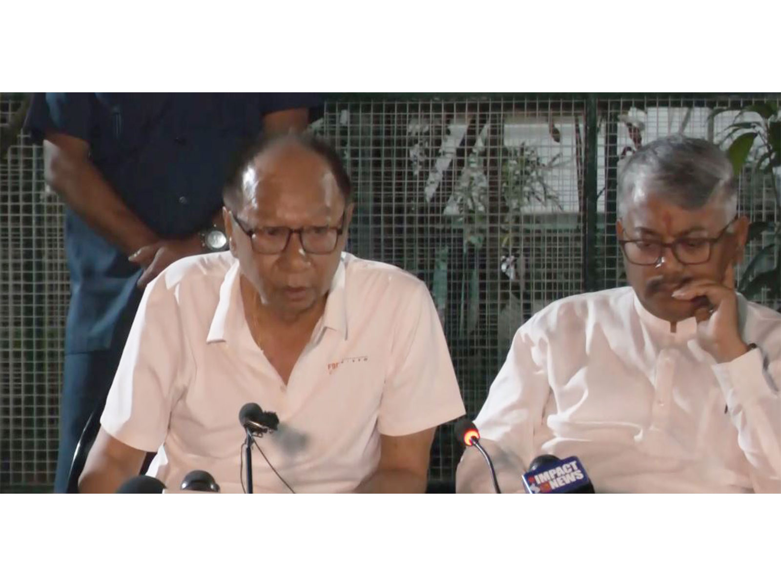 Manipur CM Yumnam Khemchand and state Home Minister Govindas Konthoujam (Photo/ANI)