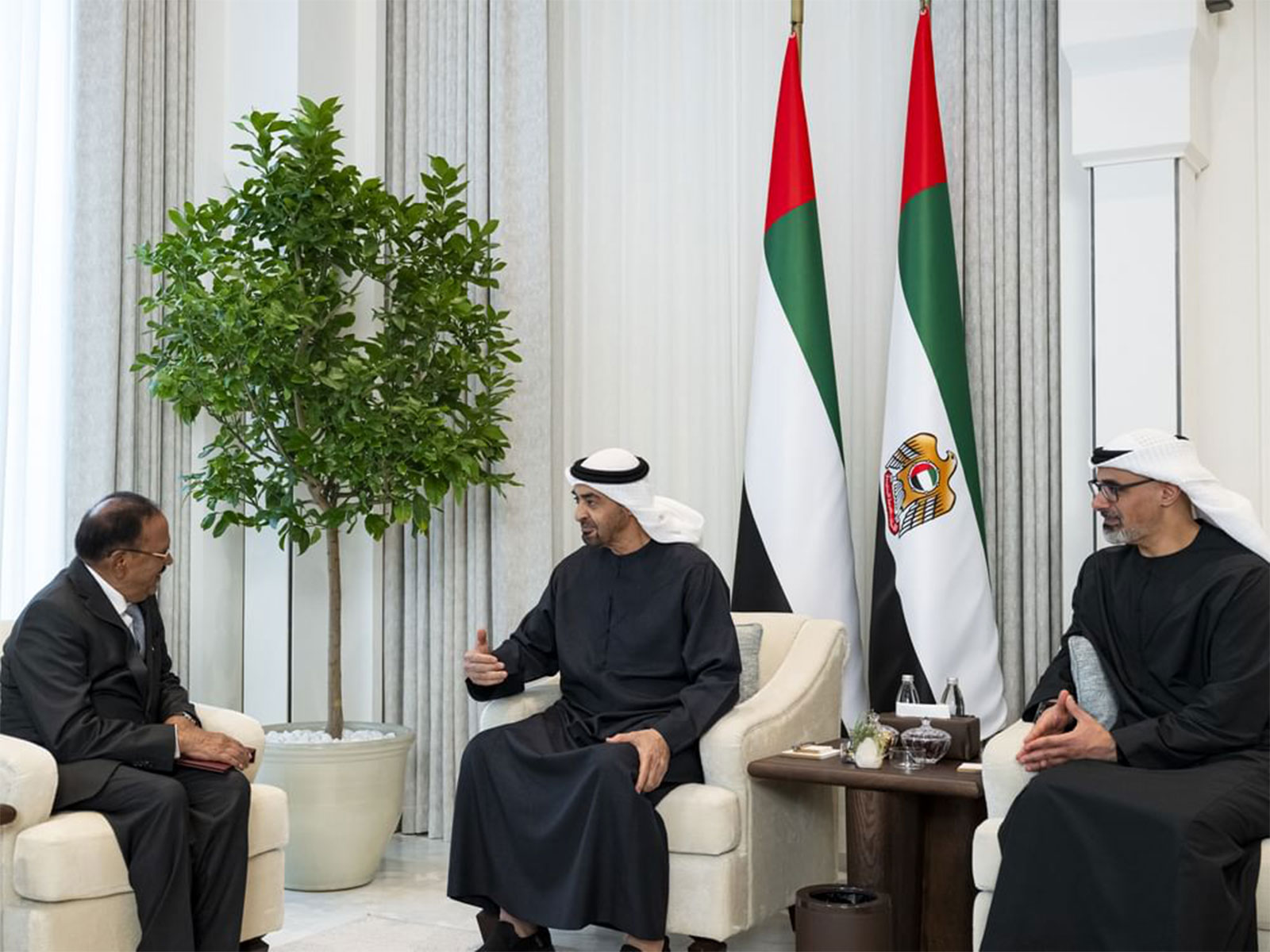 NSA Doval meets UAE President in Abu Dhabi (Photo/X@IndembAbuDhabi) NSA Doval meets UAE President in Abu Dhabi (Photo/X@IndembAbuDhabi)