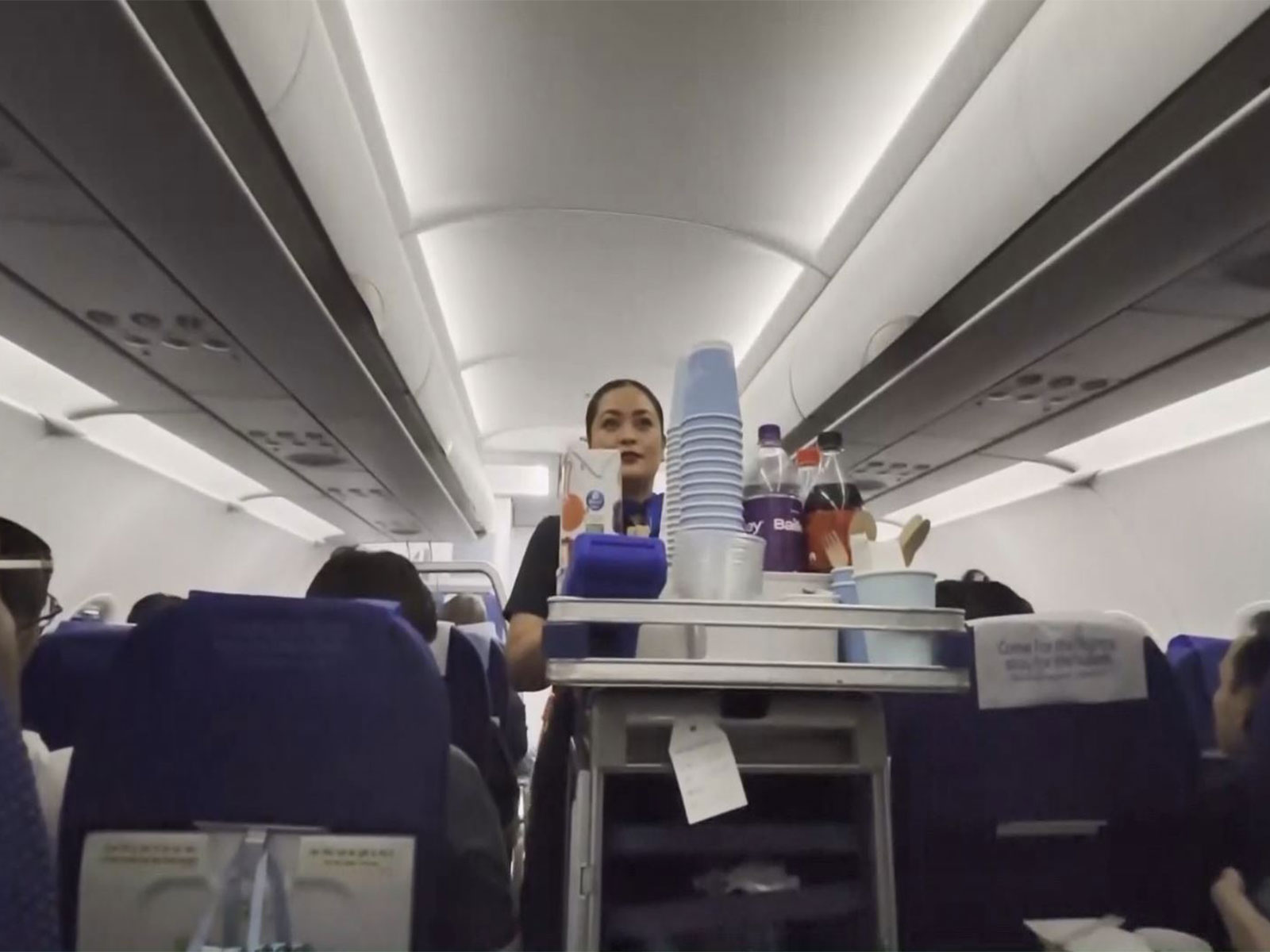 Cabin crew serves refreshments onboard an IndiGo flight on the Delhi–Guangzhou route, marking the resumption of direct air services between India and China. (Photo/ANI) Cabin crew serves refreshments onboard an IndiGo flight on the Delhi–Guangzhou route, marking the resumption of direct air services between India and China. (Photo/ANI)