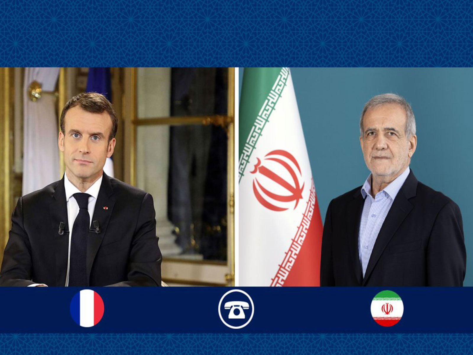 Iranian President Masoud Pezeshkian on a call with French President Emmanuel Macron (Photo/president.ir)