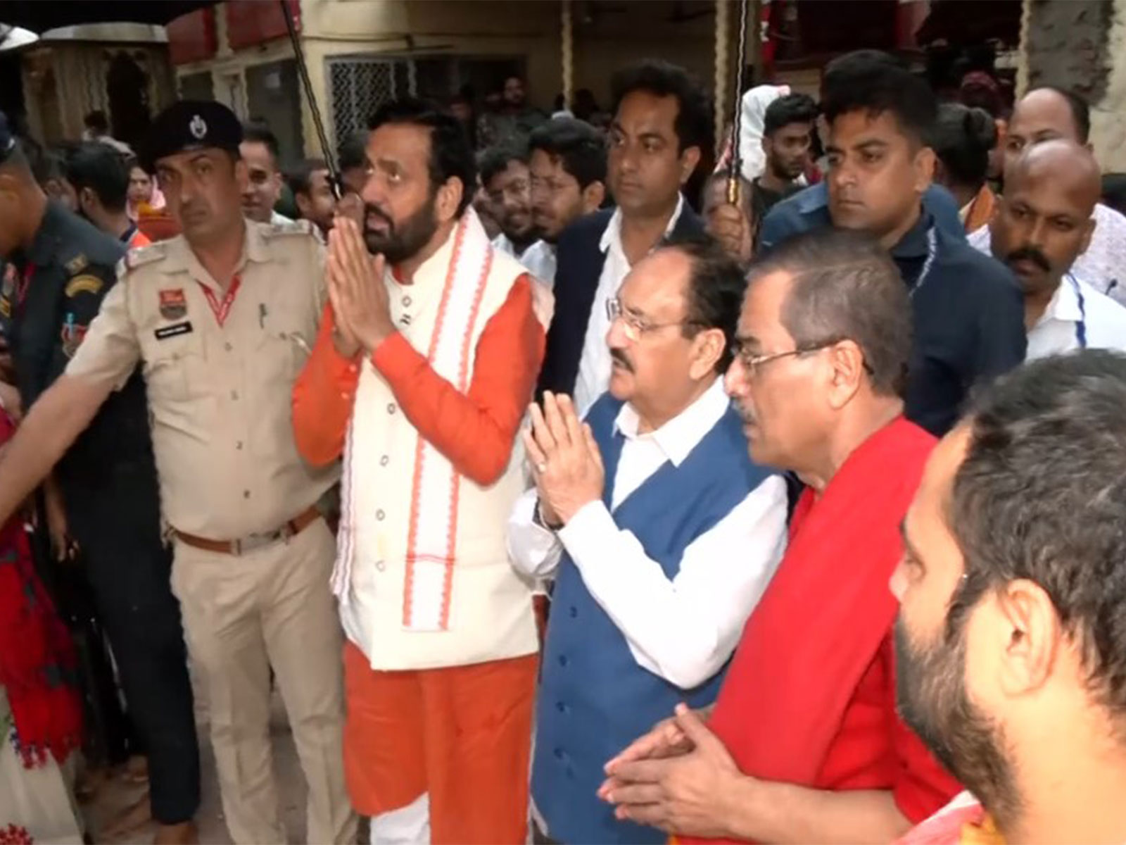 Union Minister JP Nadda and Haryana CM Nayab Singh Saini visit Kamakhya Temple in Guwahati (Photo/ANI)