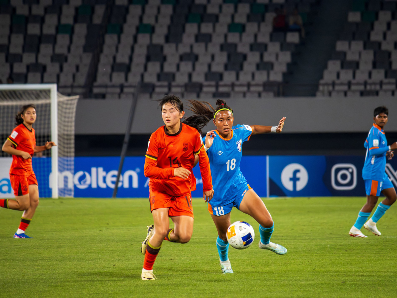India U17 and China U17 teams in action (Photo: AIFF) India U17 and China U17 teams in action (Photo: AIFF)