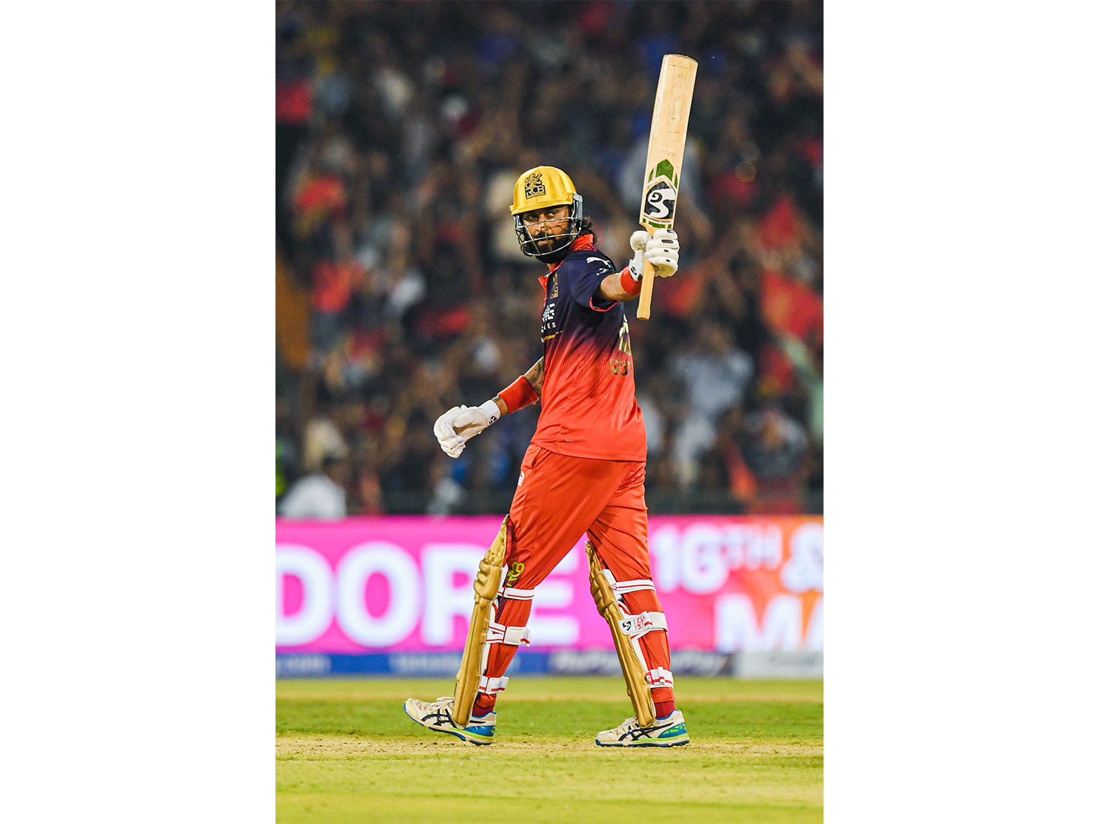 RCB all-rounder Krunal Pandya celebrating his fifty during IPL 2026 (Photo: ANI)