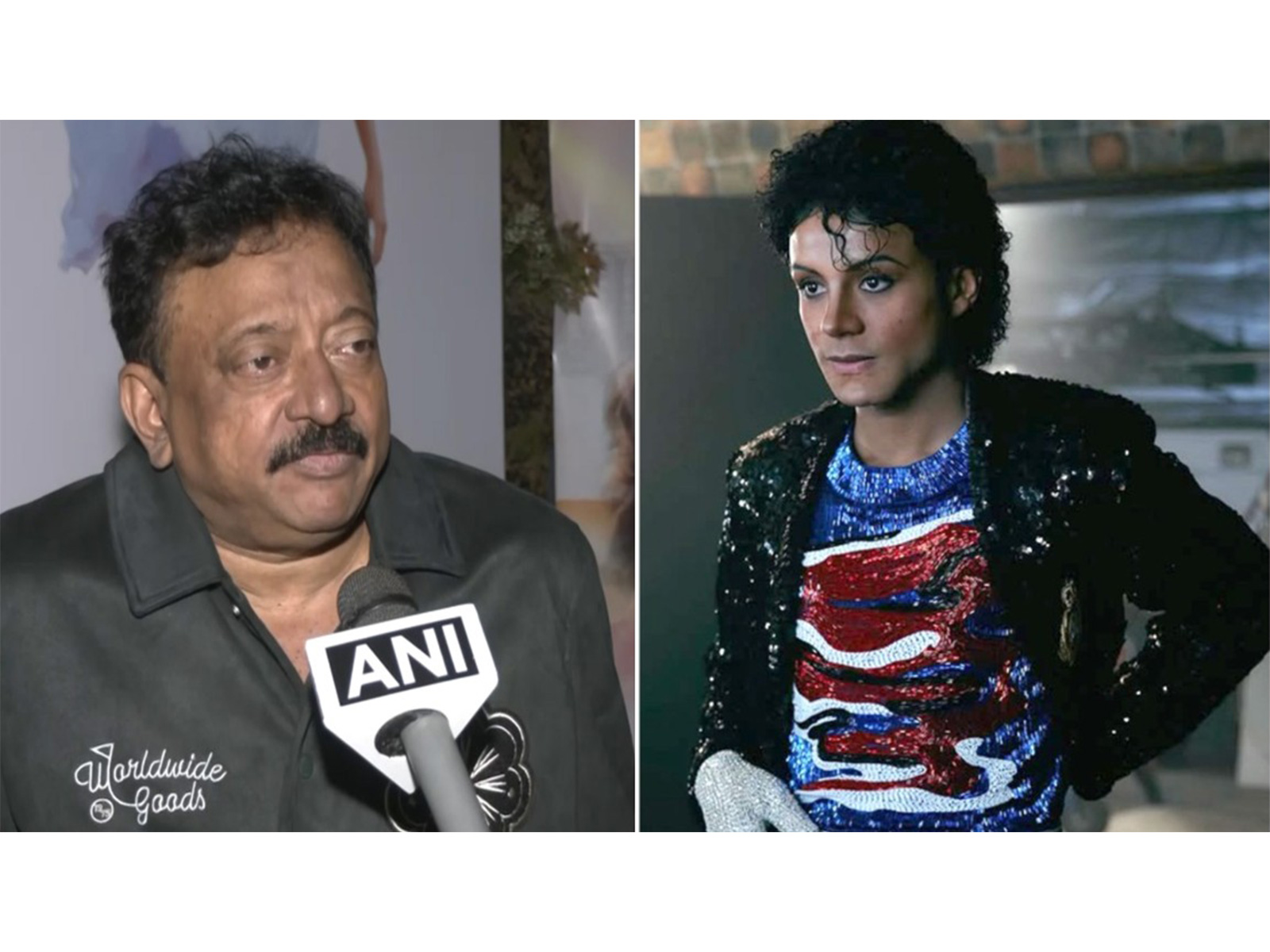 Filmmaker Ram Gopal Varma (L) Jaafar Jackson in a still from ‘Michael’ (R) (Photos/ANI/Instagram/@jaafarjackson)