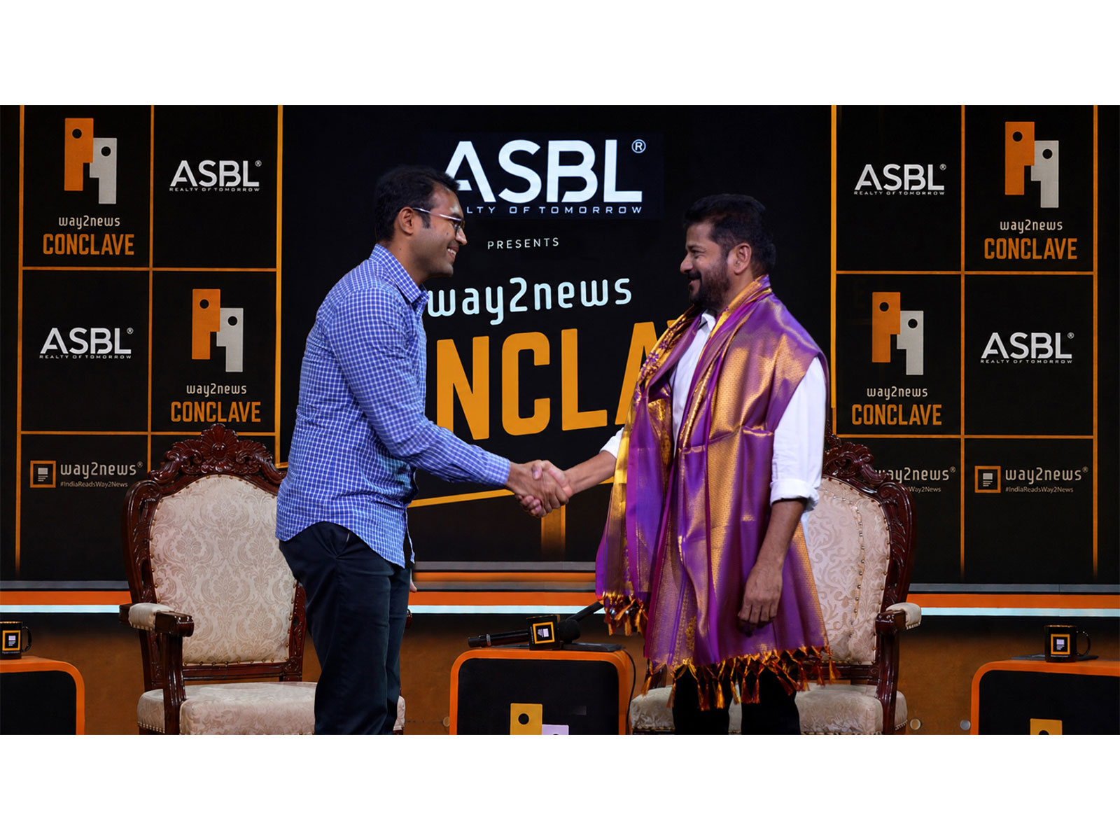Ajitesh Korupolu, CEO and founder of ASBL with CM Revanth Reddy at Way2News conclave Ajitesh Korupolu, CEO and founder of ASBL with CM Revanth Reddy at Way2News conclave