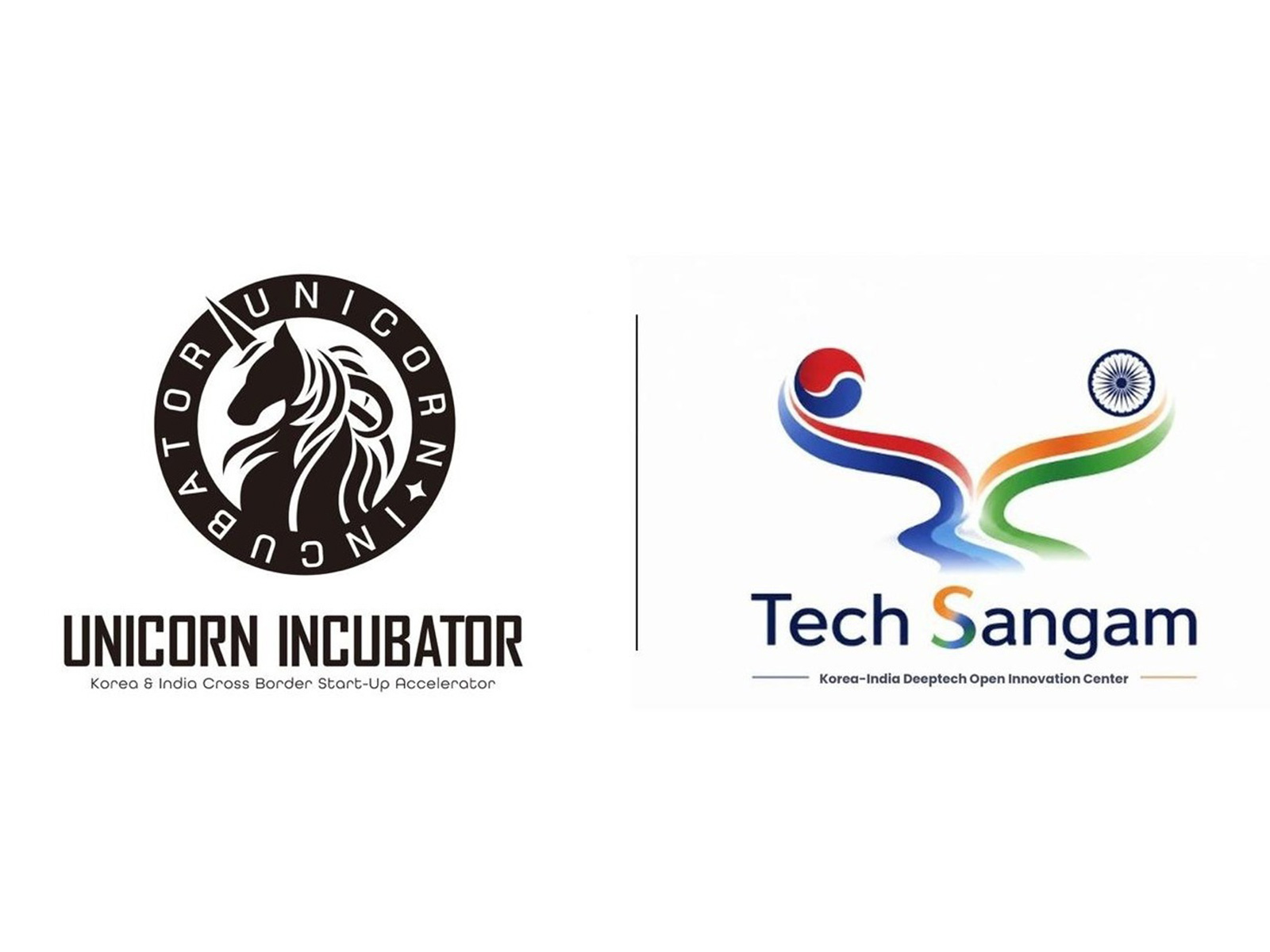 Unicorn Incubator and Tech Sangam — Korea-India Deep-tech Open Innovation Center Logos Unicorn Incubator and Tech Sangam — Korea-India Deep-tech Open Innovation Center Logos