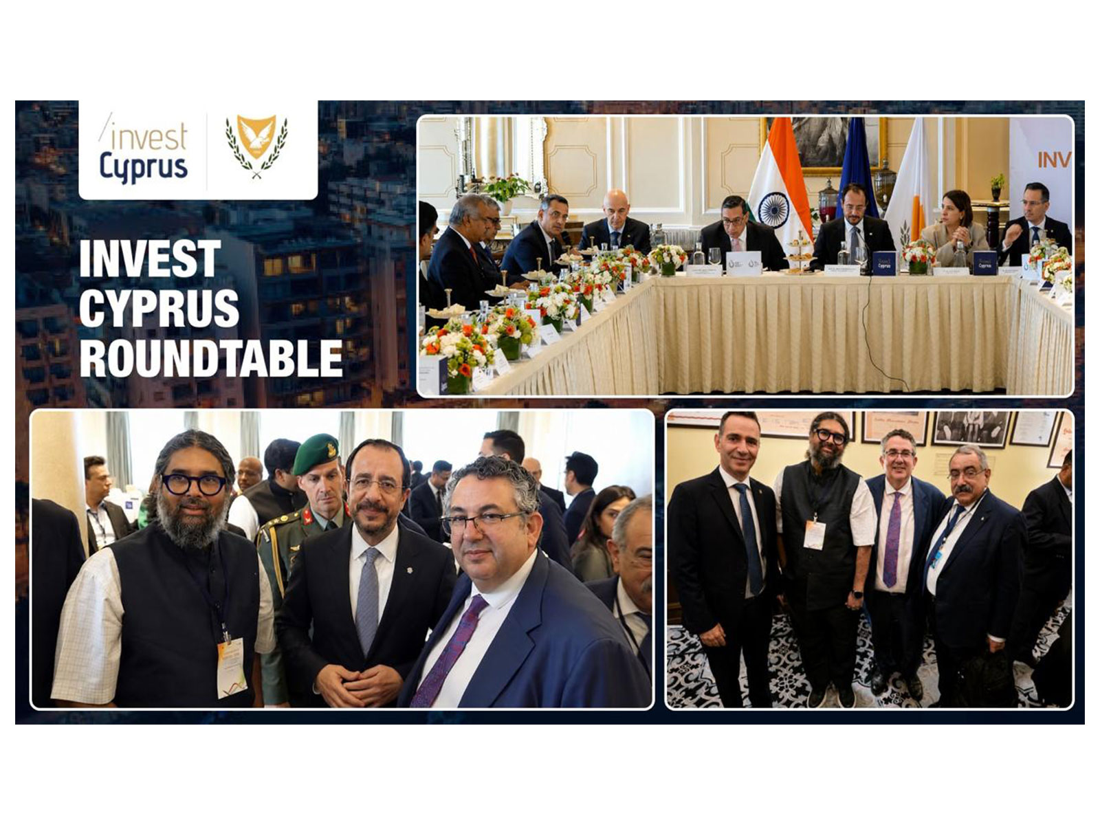 Nikos Christodoulides, President of Cyprus, with delegation members Evgenios Evgeniou, Dr. Nicodemos Damianou, Demetris Skourides joined by Avinash Mudaliar, CEO HT Labs Nikos Christodoulides, President of Cyprus, with delegation members Evgenios Evgeniou, Dr. Nicodemos Damianou, Demetris Skourides joined by Avinash Mudaliar, CEO HT Labs