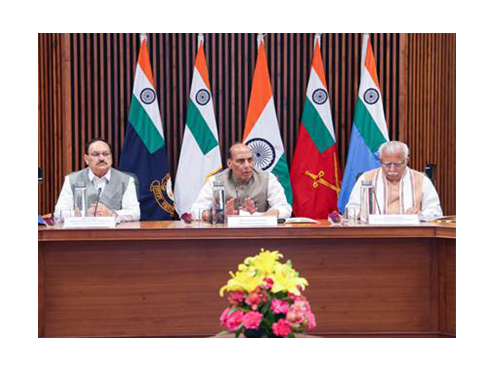Sixth meeting of the Informal Group of Ministers (IGoM) on West Asia crisis, chaired by Defence Minister Rajnath Singh (Photo/PIB)