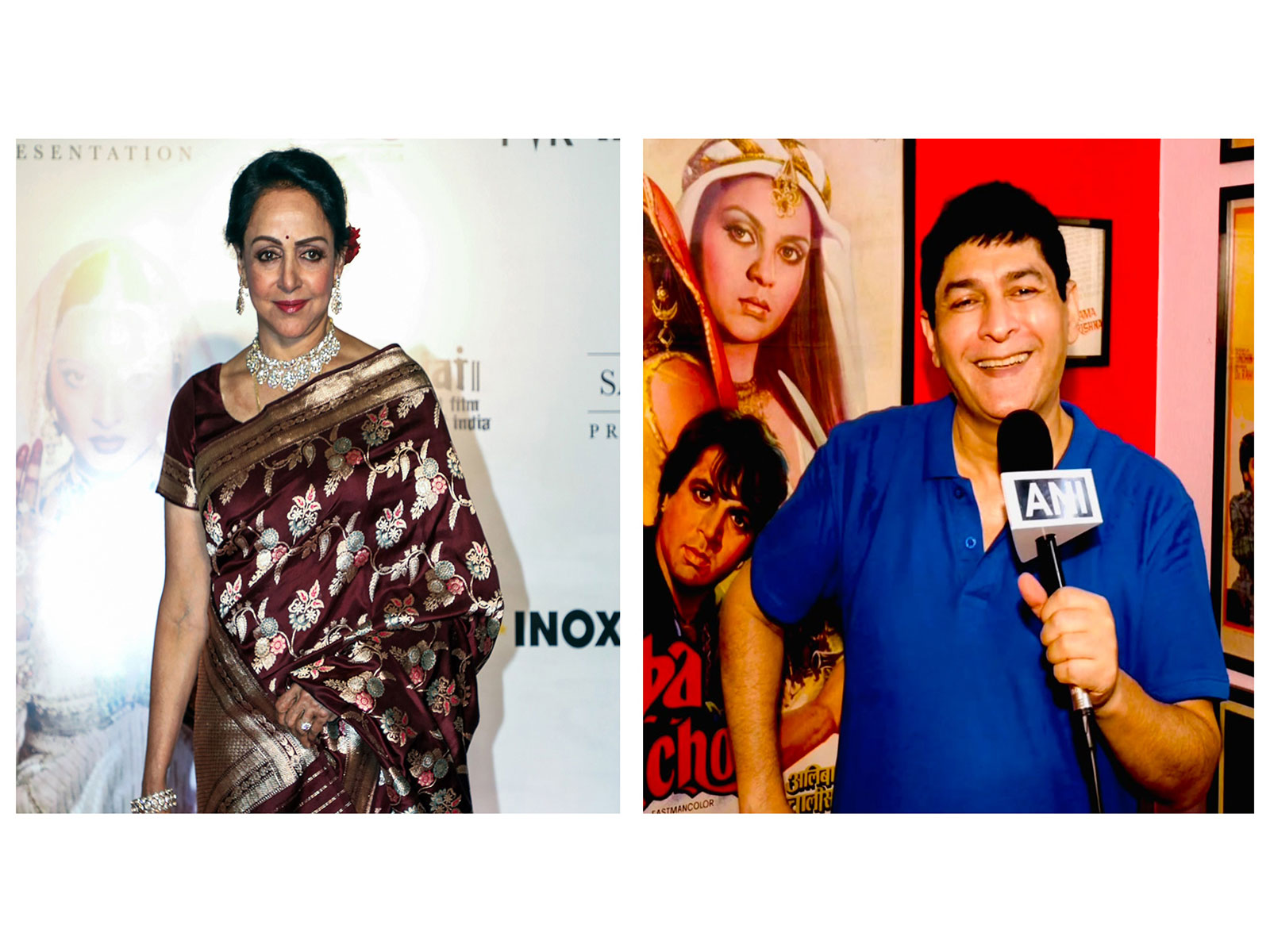 Actor-politician Hema Malini, RJ Anirudh (Image source: ANI) Actor-politician Hema Malini, RJ Anirudh (Image source: ANI)