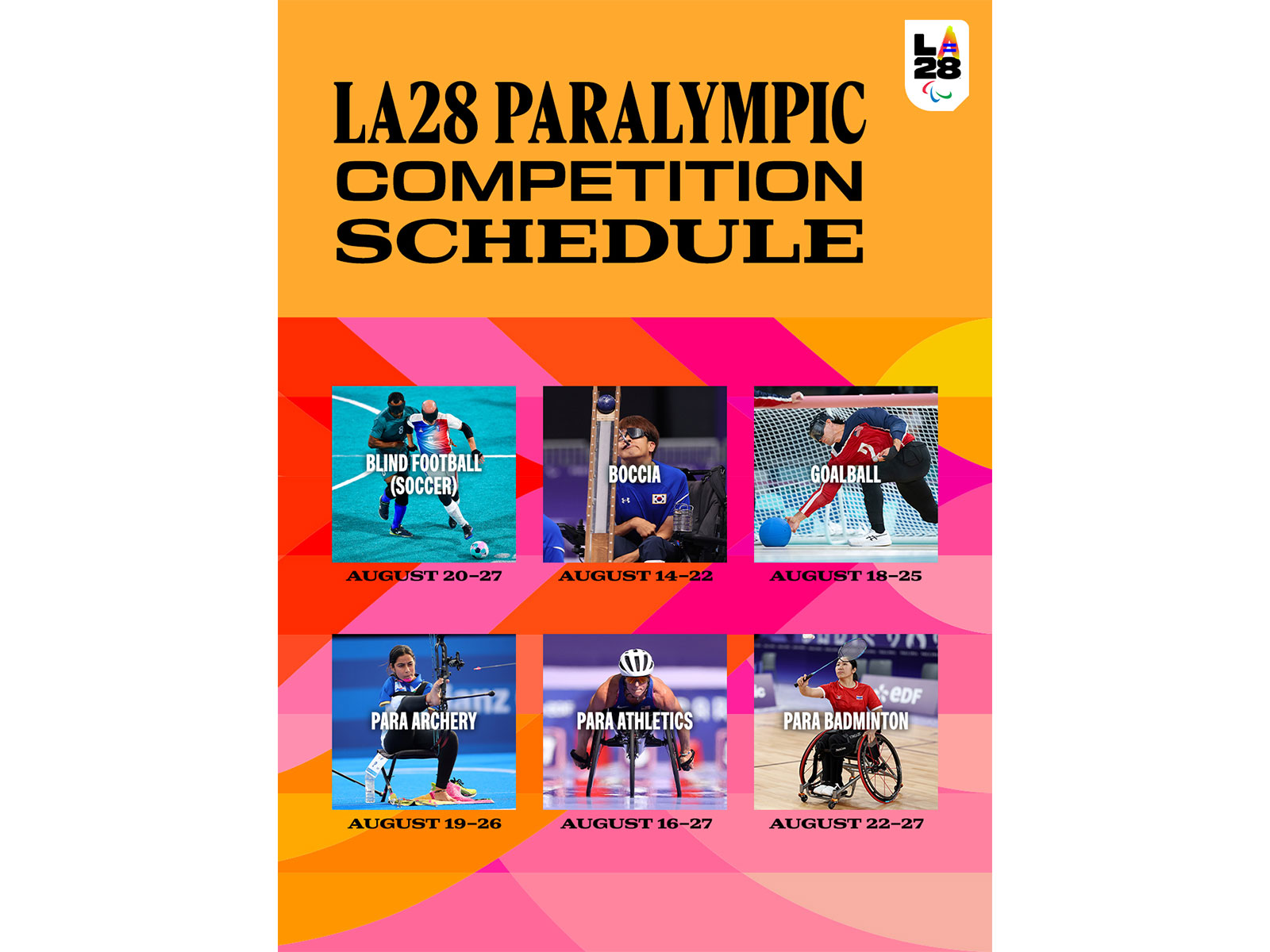 LA28 Paralympics to host 560 medal events (Photo: X/@LA28) LA28 Paralympics to host 560 medal events (Photo: X/@LA28)