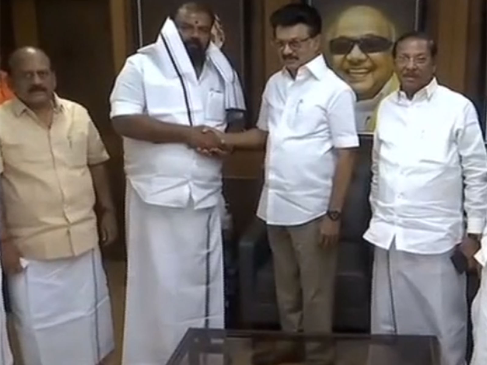 Former AIADMK MLA VNP Venkataraman and DMK Chief MK Stalin (Photo/ANI)