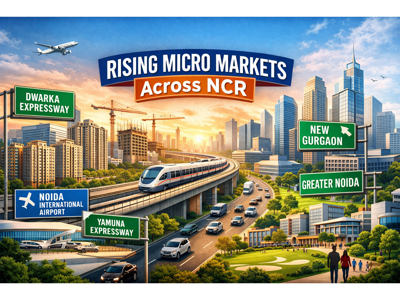 Connectivity-led growth across Dwarka Expressway, New Gurgaon, Yamuna Expressway, and Greater Noida is turning NCR micro markets into major realty hubs