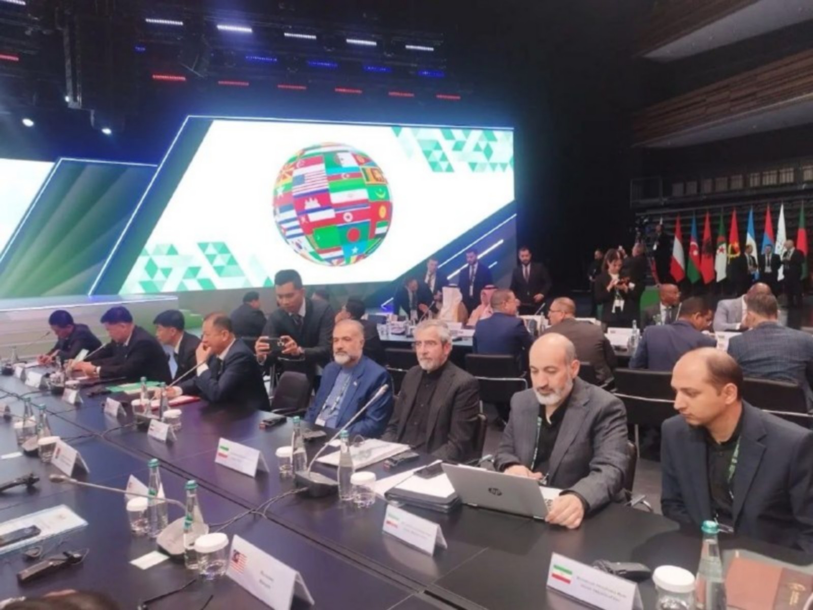 Ali Bagheri, Deputy Secretary of Iran's Supreme National Security Council along with other officials during the 1st International Security Forum and the 14th International Meeting of High-Ranking Officials Responsible for Security Matters in Moscow (Photo/Iranian State Media) Ali Bagheri, Deputy Secretary of Iran's Supreme National Security Council along with other officials during the 1st International Security Forum and the 14th International Meeting of High-Ranking Officials Responsible for Security Matters in Moscow (Photo/Iranian State Media)