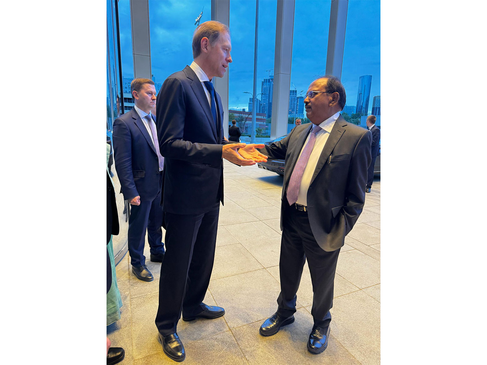 National Security Advisor Ajit Doval with Denis Manturov, First Deputy Prime Minister of the Russia (Photo/ANI)