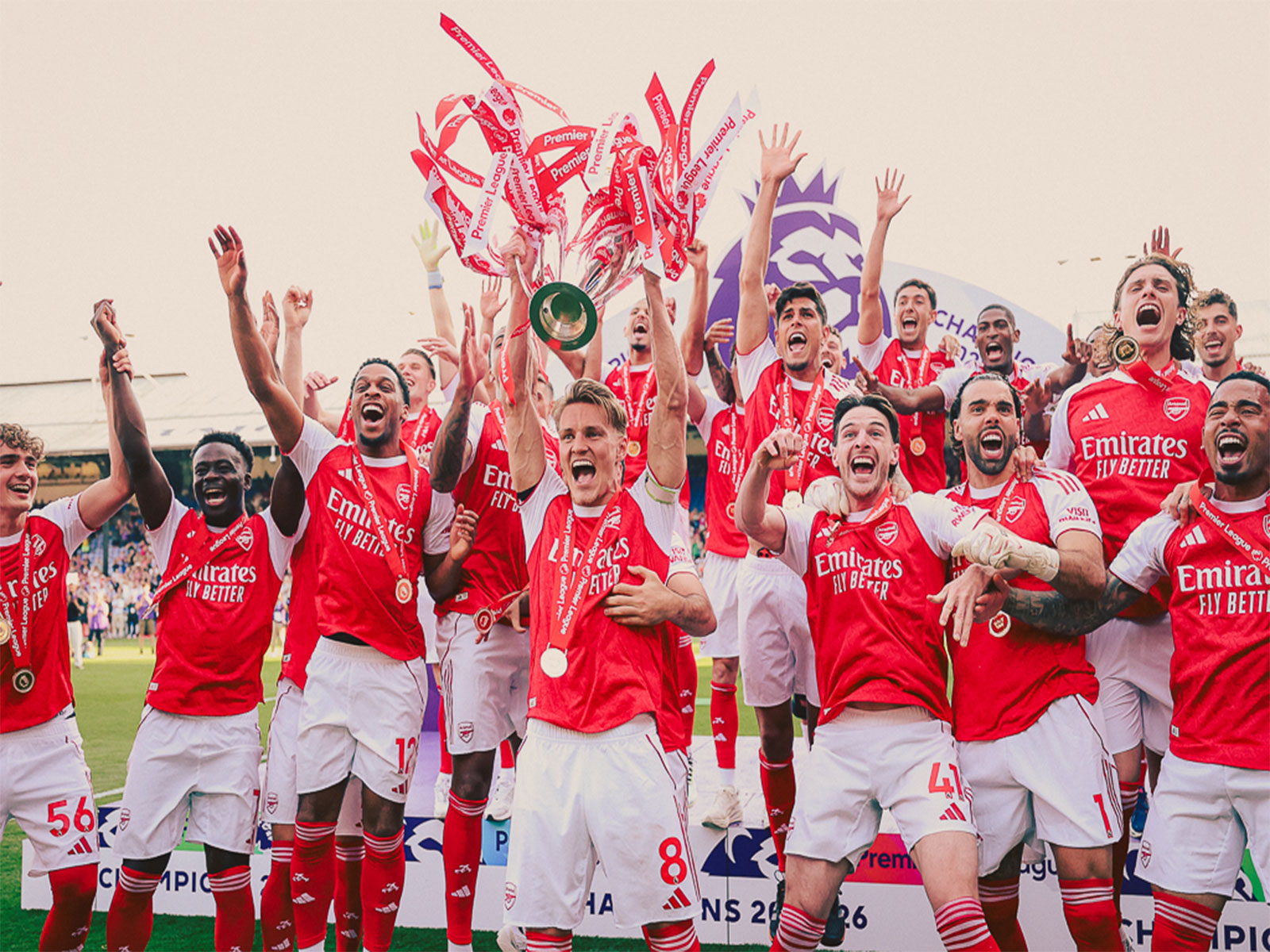 Arsenal with the Premier League. (Photo: @Arsenal X) Arsenal with the Premier League. (Photo: @Arsenal X)