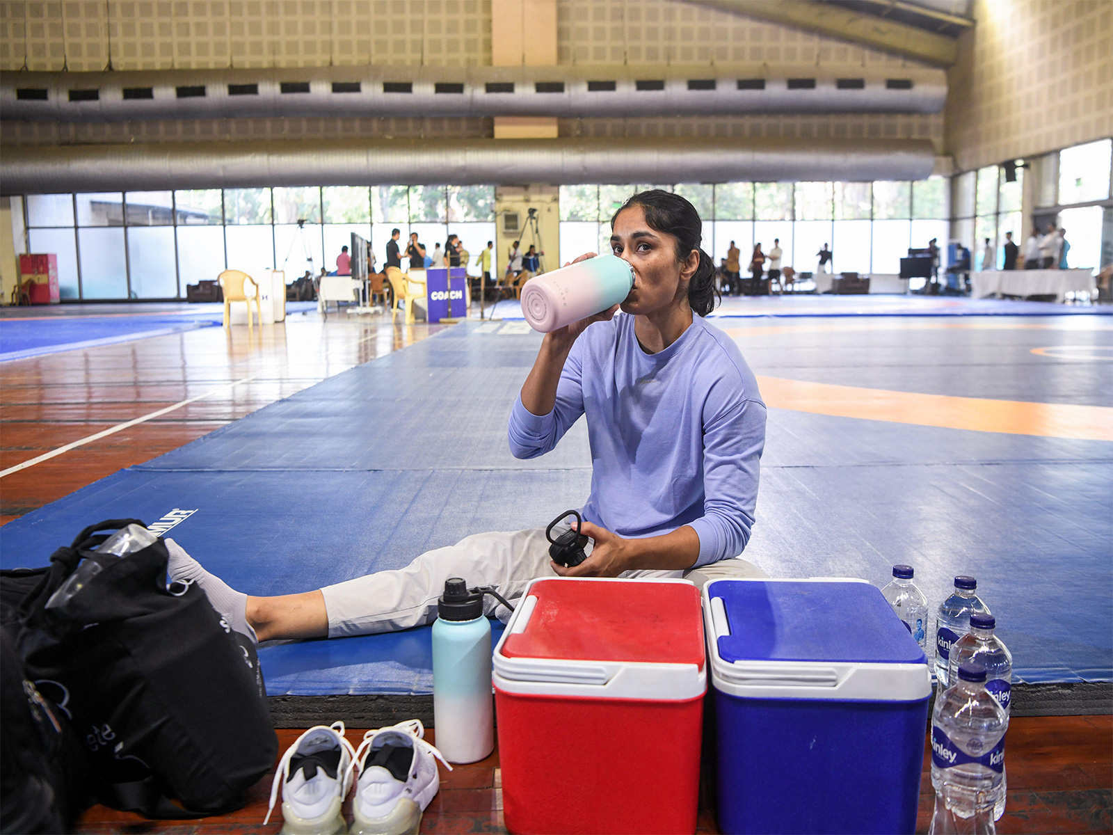 Vinesh Phogat during Asian Games selection trials in New Delhi (Photo: ANI) Vinesh Phogat during Asian Games selection trials in New Delhi (Photo: ANI)