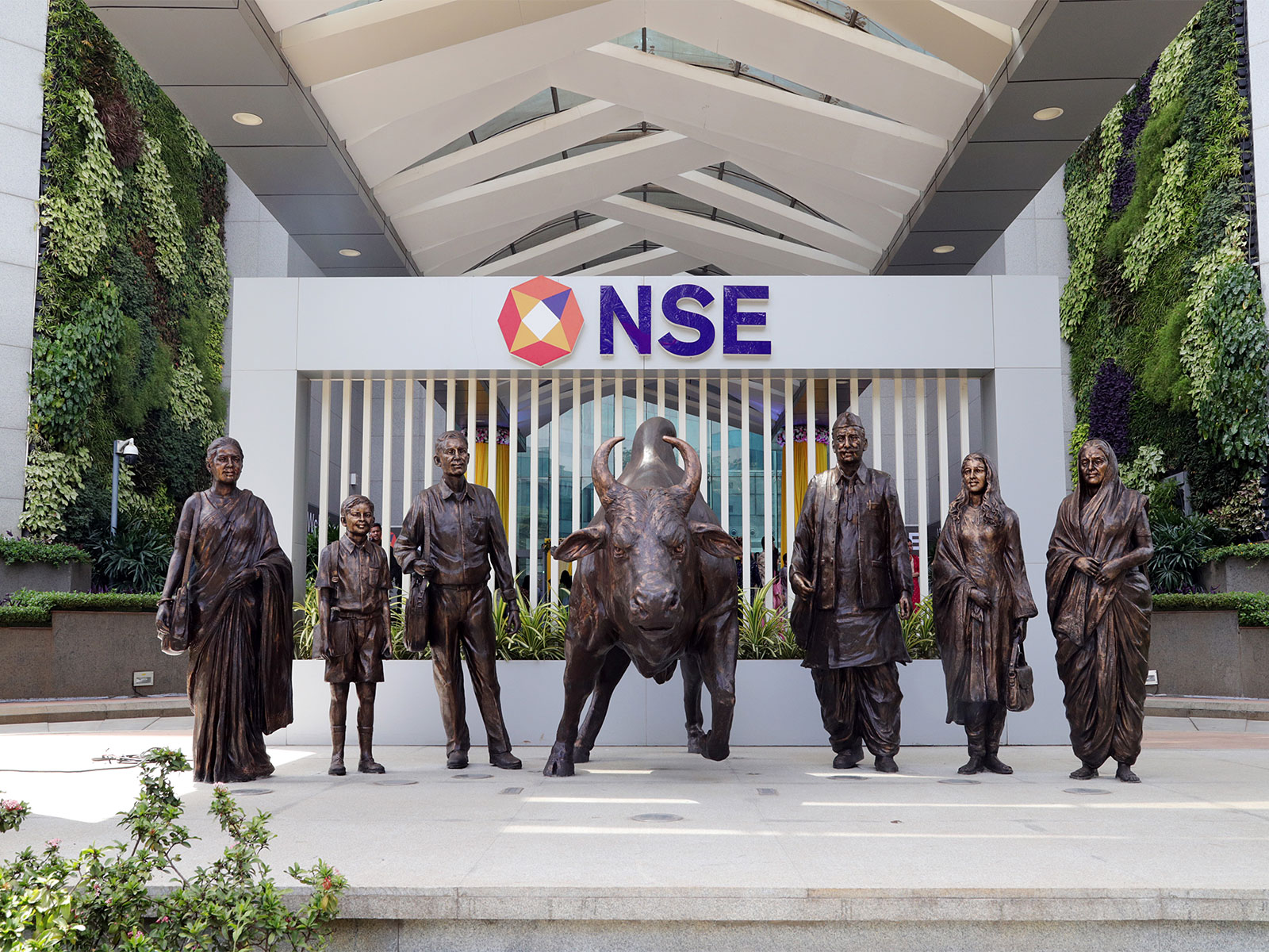 A view of the newly renovated NSE atrium bull (File Photo/ANI) A view of the newly renovated NSE atrium bull (File Photo/ANI)