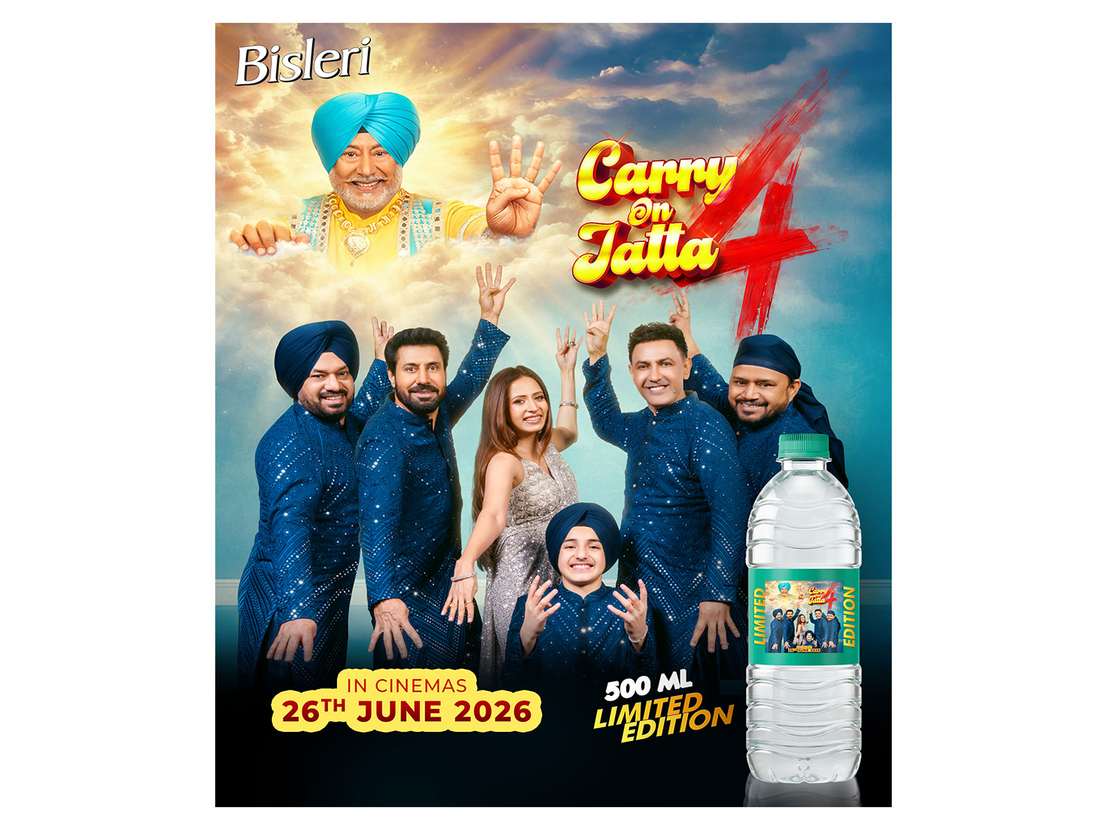 Bisleri Launches Limited-Edition Carry On Jatta 4 Bottles Celebrating Punjab’s Favourite Comedy Franchise Bisleri Launches Limited-Edition Carry On Jatta 4 Bottles Celebrating Punjab’s Favourite Comedy Franchise