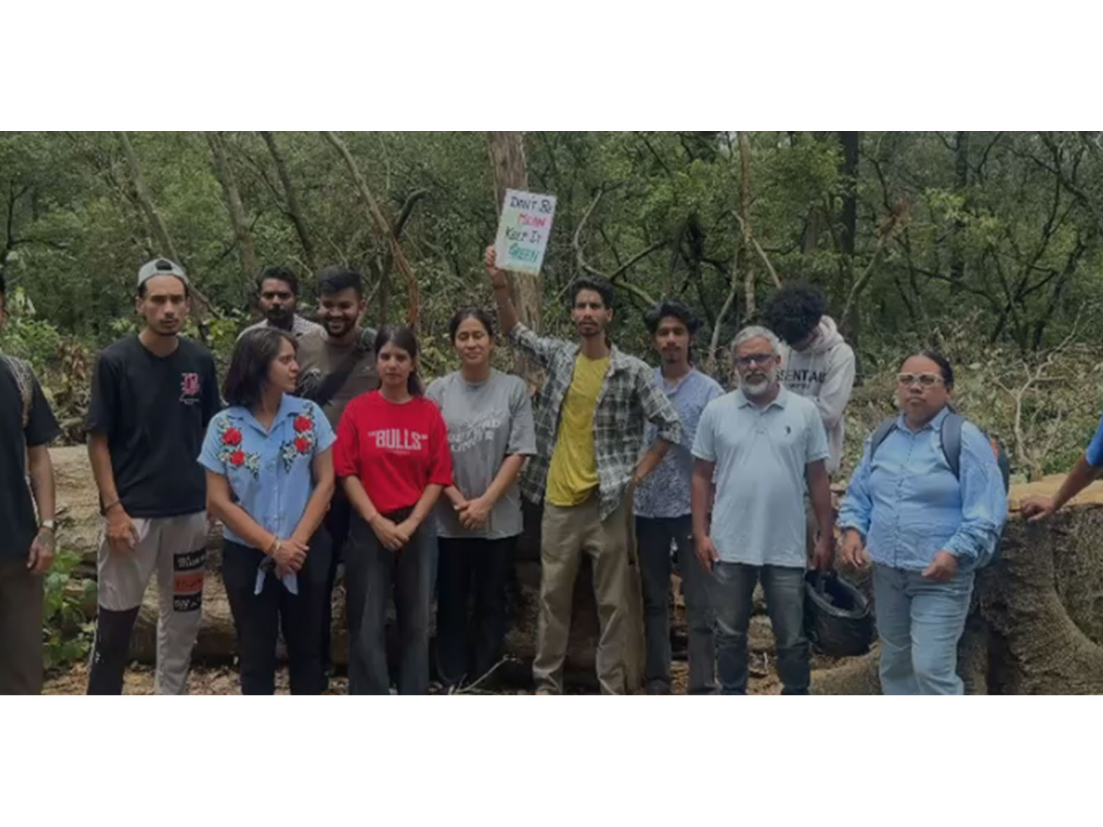 Rishikesh locals protest Sal tree felling for highway project (Photo/ANI) Rishikesh locals protest Sal tree felling for highway project (Photo/ANI)