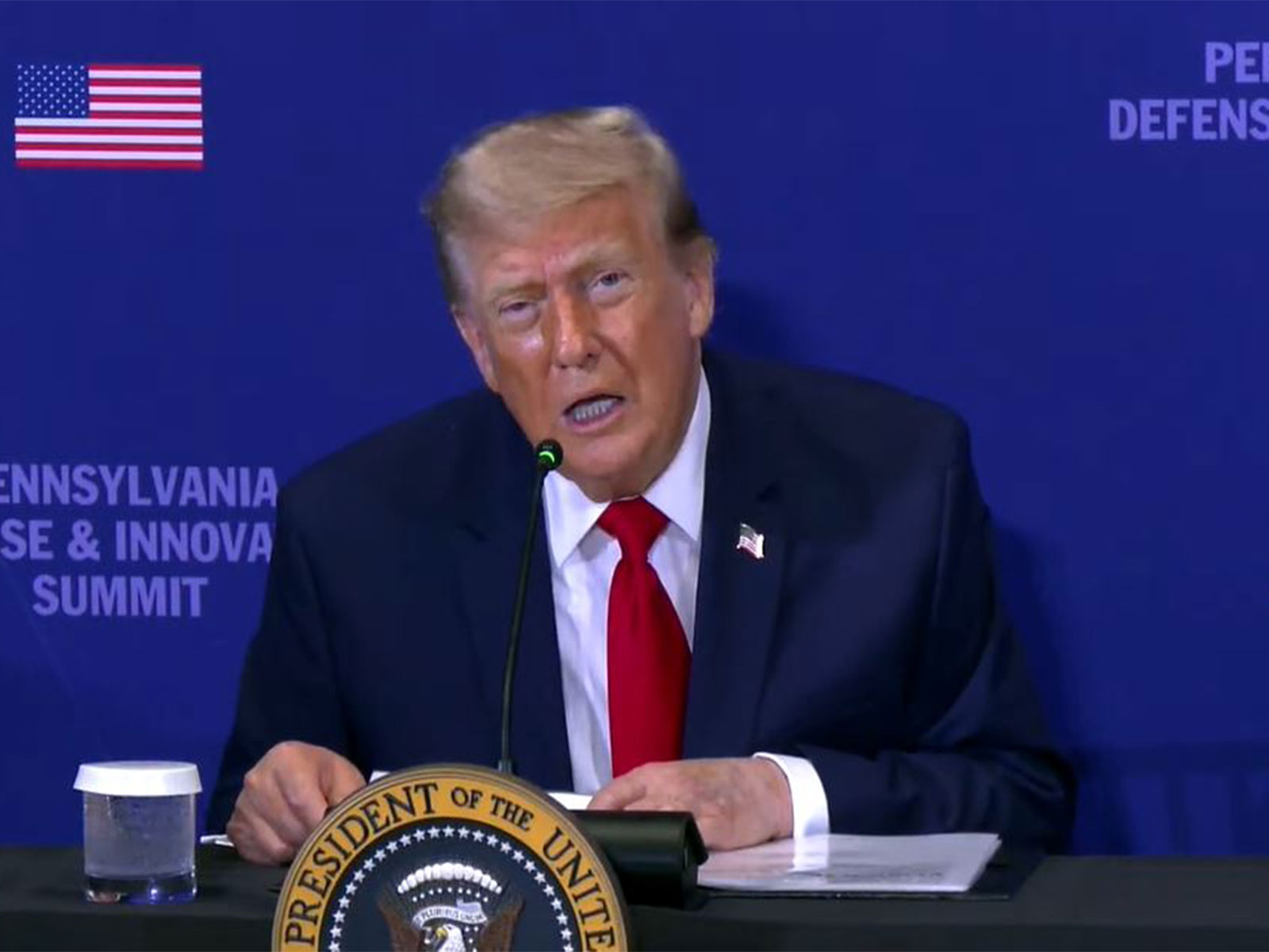 US President Donald Trump speaking at the Pennsylvania Defense and Innovation Summit (Photo/YouTube/@TheWhiteHouse) US President Donald Trump speaking at the Pennsylvania Defense and Innovation Summit (Photo/YouTube/@TheWhiteHouse)