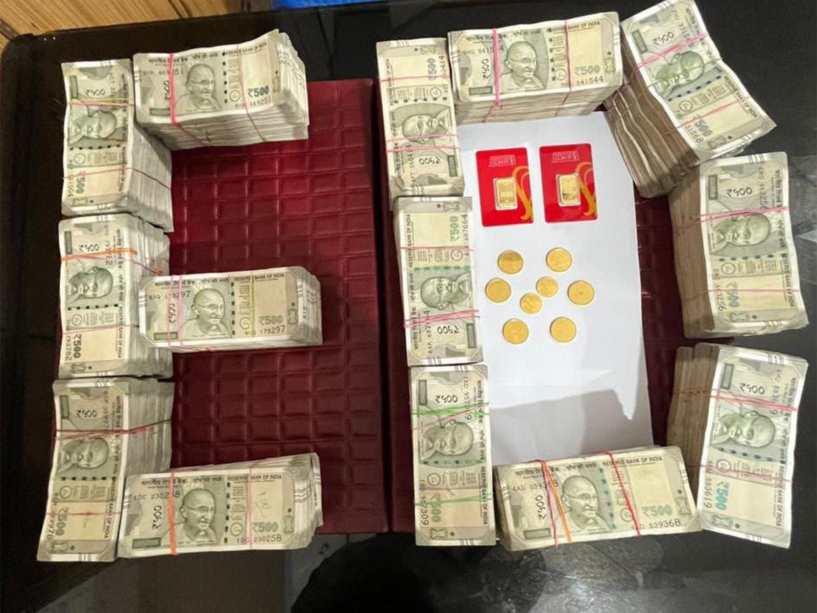 Cash and gold coins seized in West Bengal (Photo/ED)