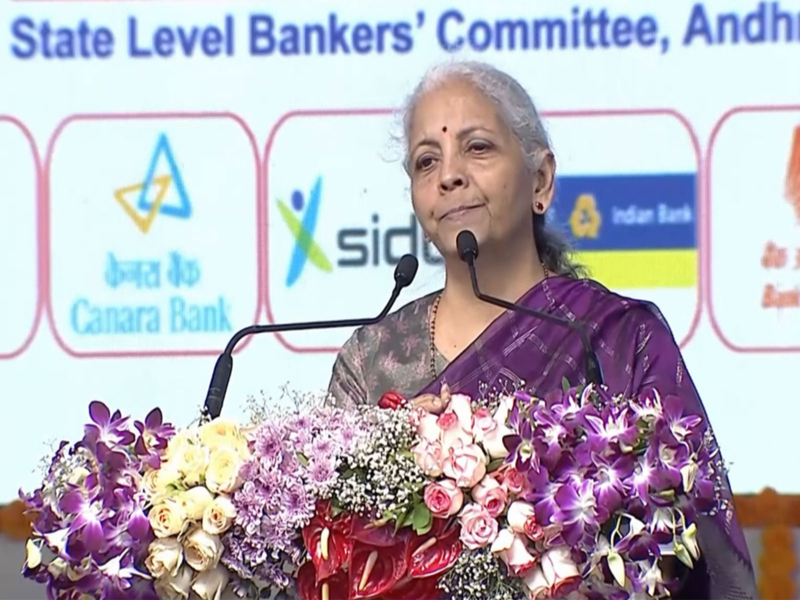 Union Finance Minister Nirmala Sitharaman during the credit outreach programme in Andhra Pradesh (Photo/ANI) Union Finance Minister Nirmala Sitharaman during the credit outreach programme in Andhra Pradesh (Photo/ANI)