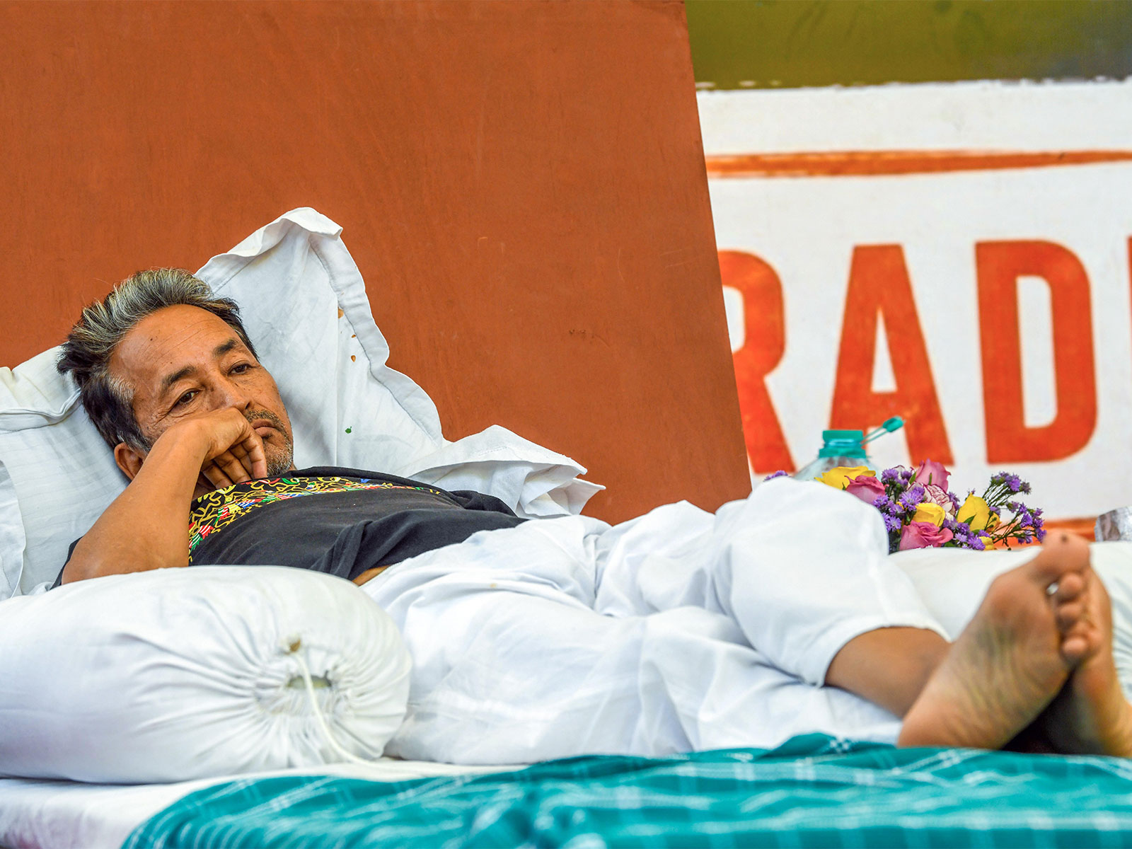 Activist Sonam Wangchuk during his hunger strike at Jantar Mantar (File Photo/ANI)